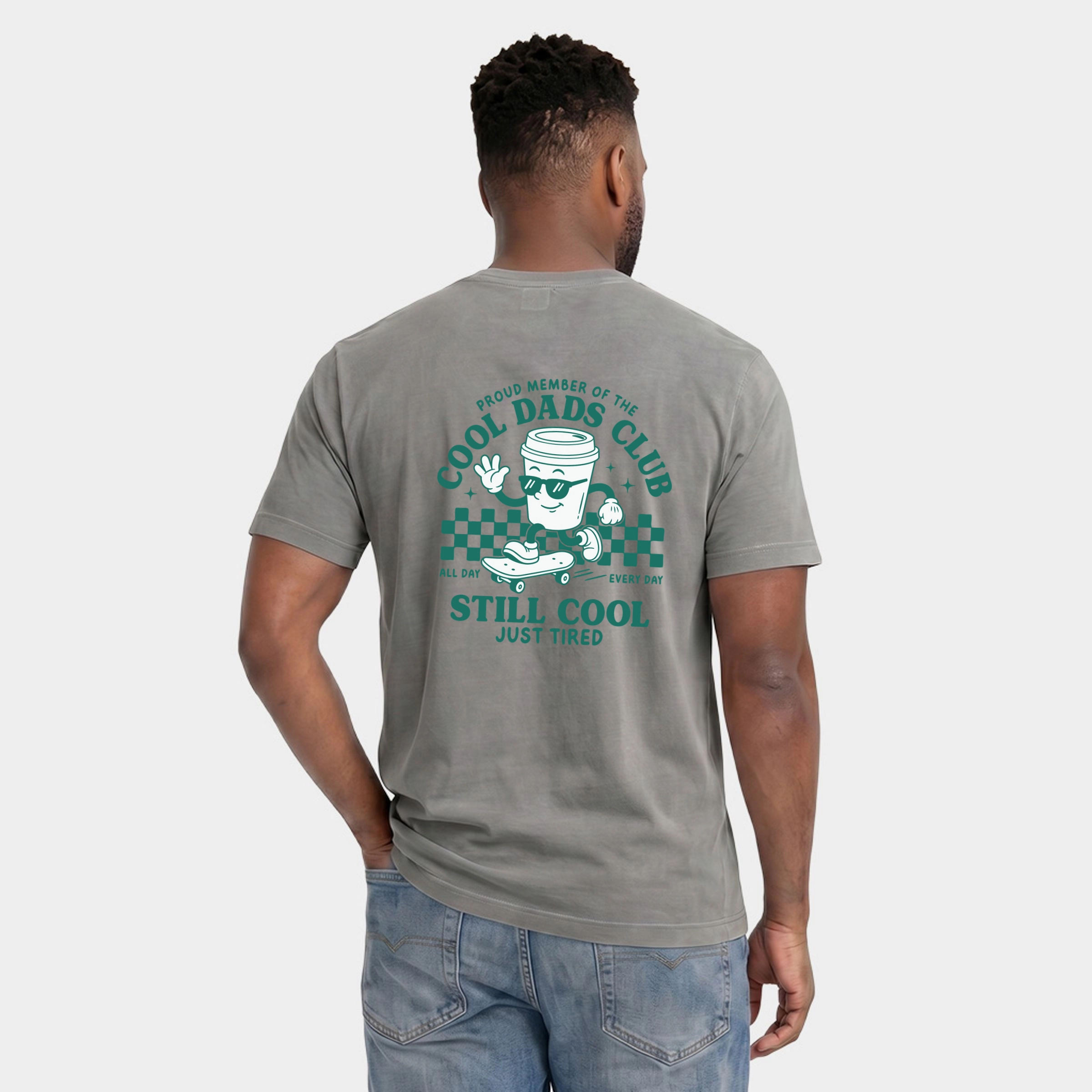 Simply Sage Market - Men's Garment Dyed Graphic T-Shirt Cool Dads Club Coffee