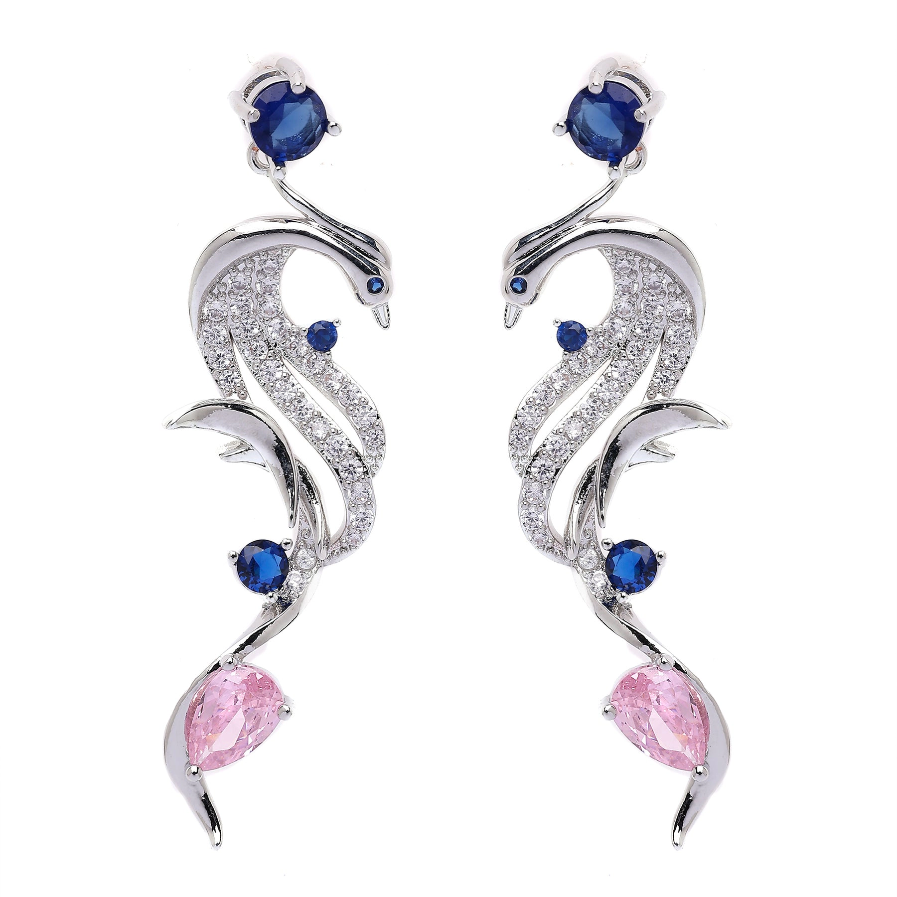 AGP PARIS Womens Curvy Bird Drop Earrings