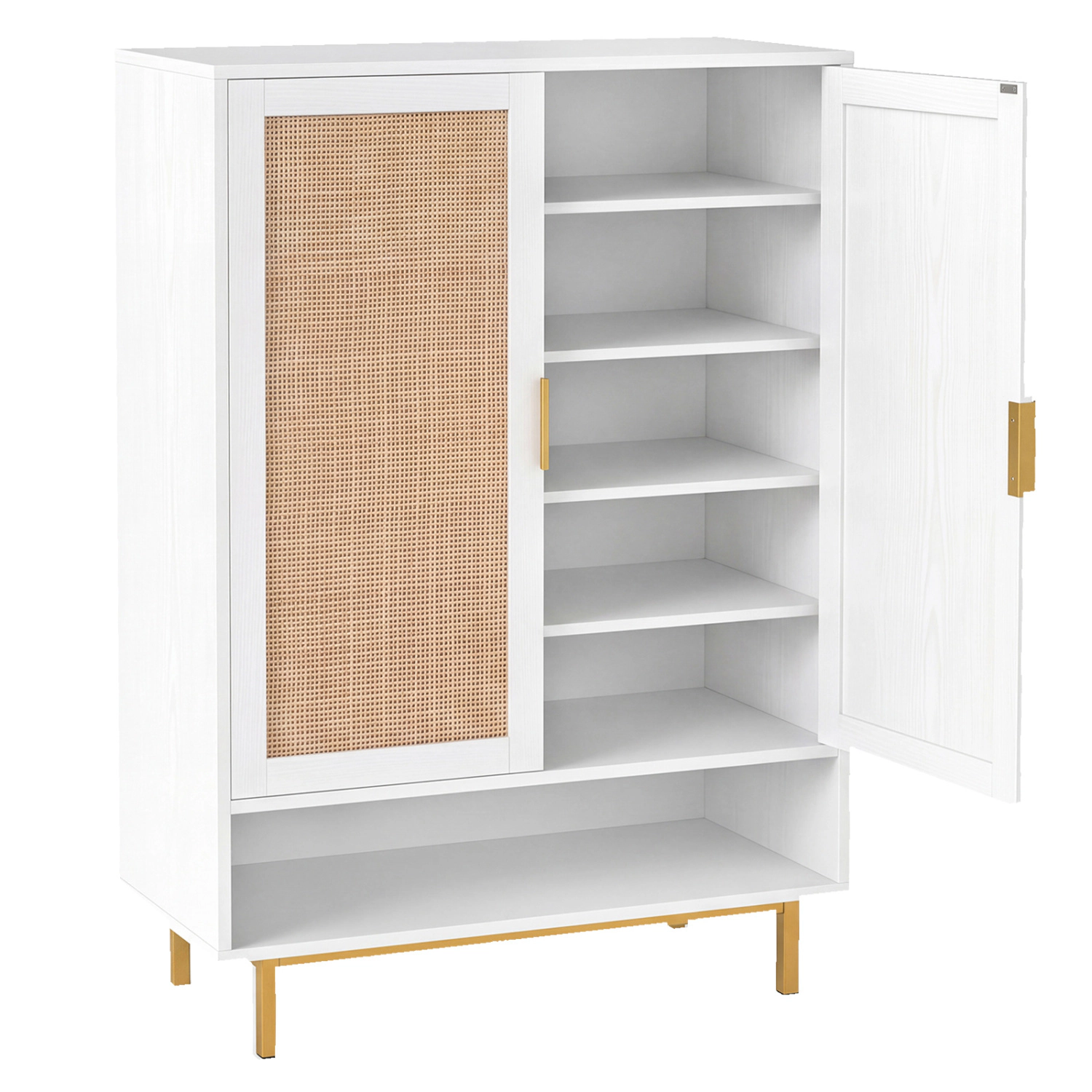 LJG 43 Inch 6-Tier Tall Shoe Cabinet with Double Doors