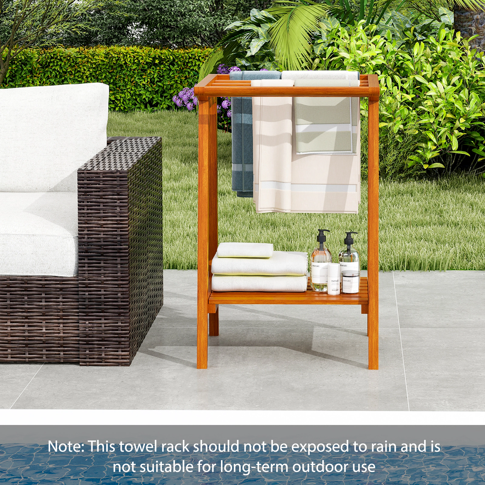 SlickBlue Natural Wood Drying Rack for Bathroom, Laundry & Living Spaces