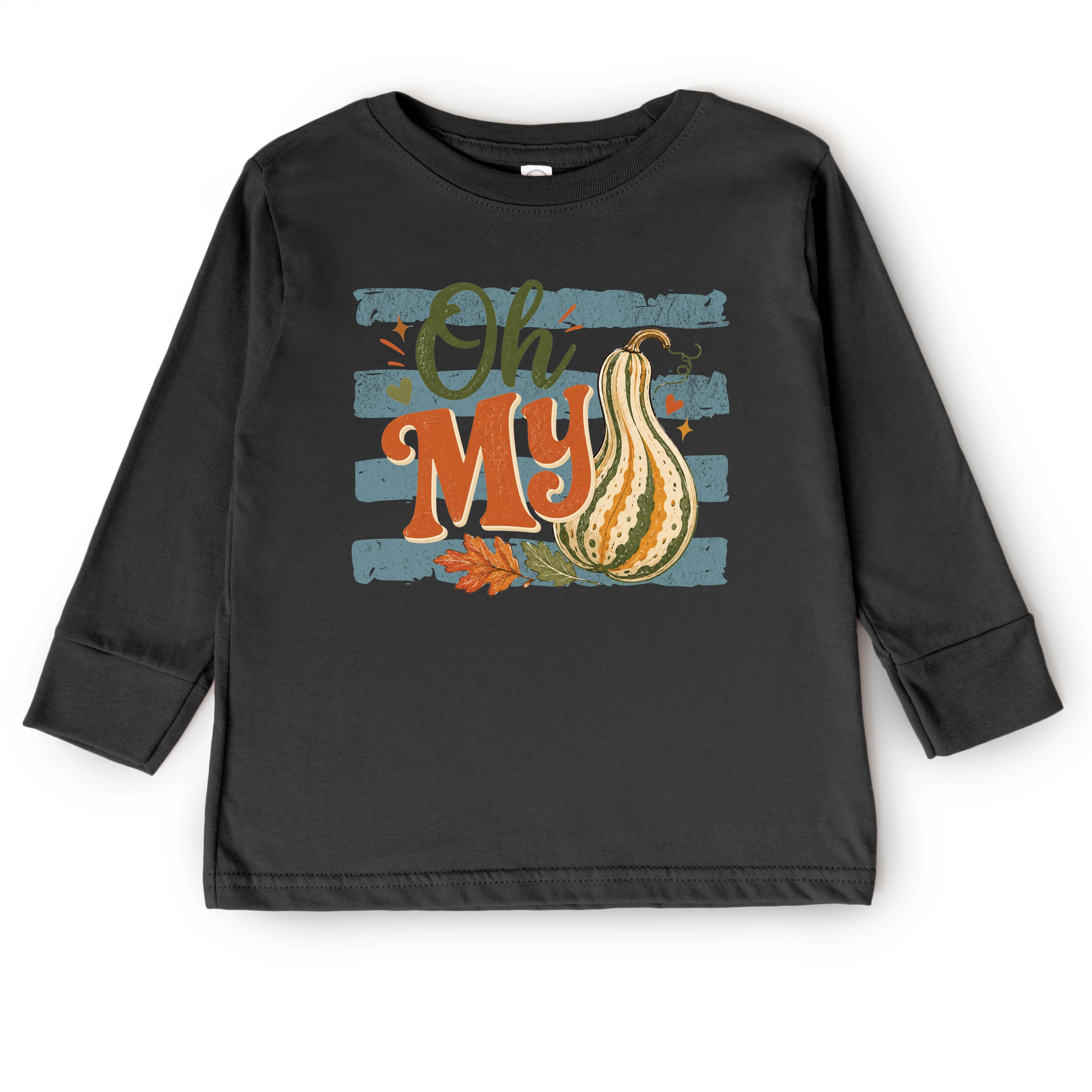 The Juniper Shop - Toddler Long Sleeve Graphic Tee Oh My Gourd Stripes