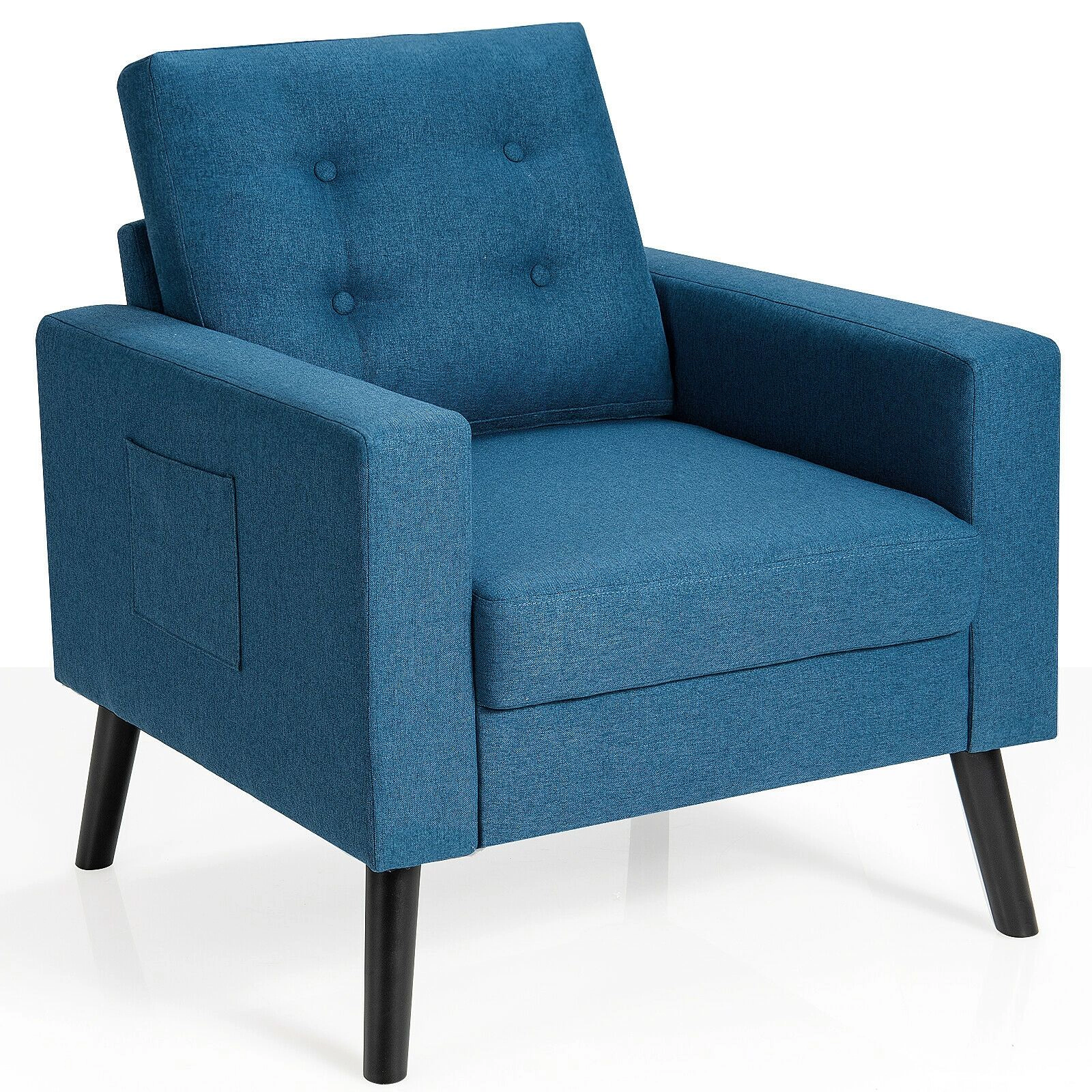 SlickBlue Unisex Linen Upholstered Accent Chair With Cushioned Seat