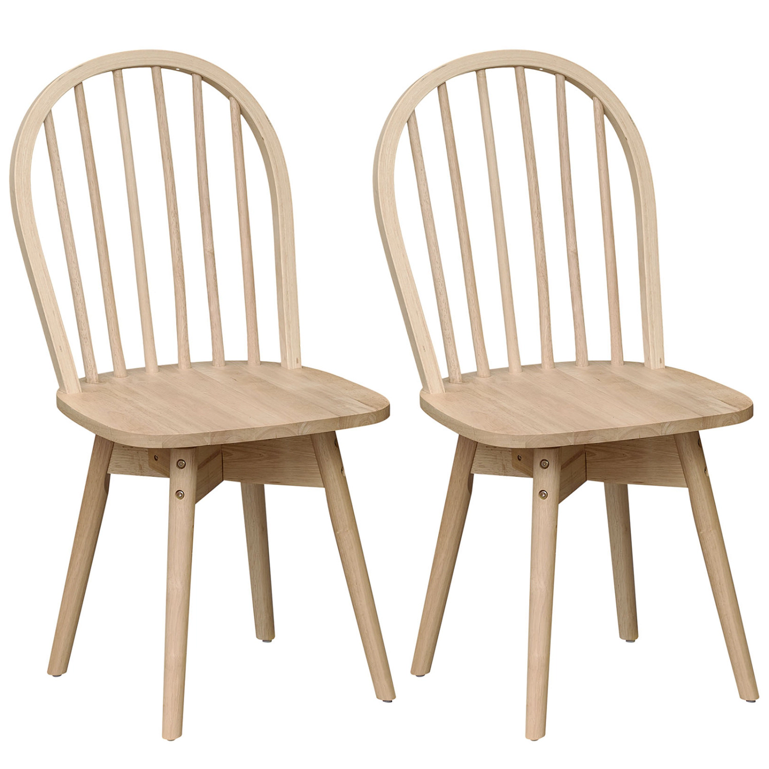 LJG Swivel Windsor Dining Chairs Set of with Solid Rubber Wood Frame