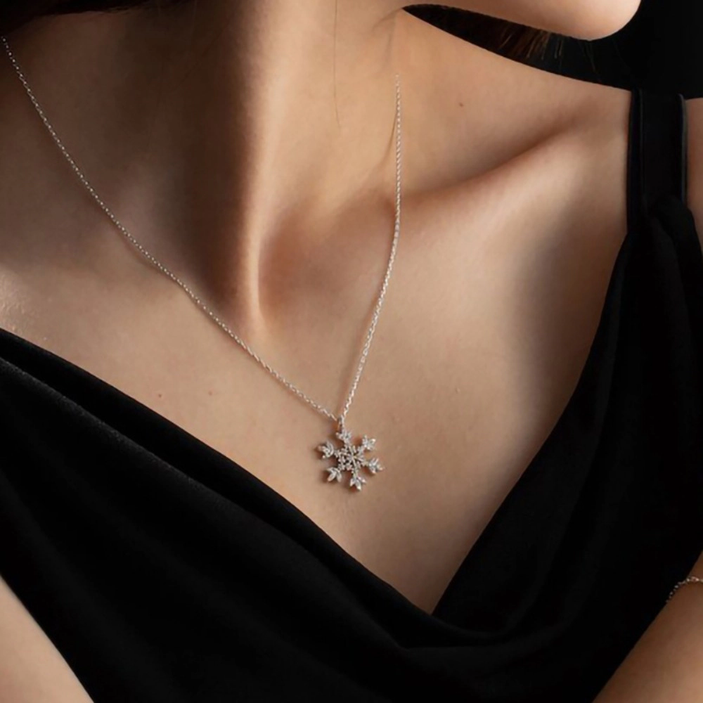 Wardrobe Whimsy Snowflake Cubic Zirconia Pendant Necklace