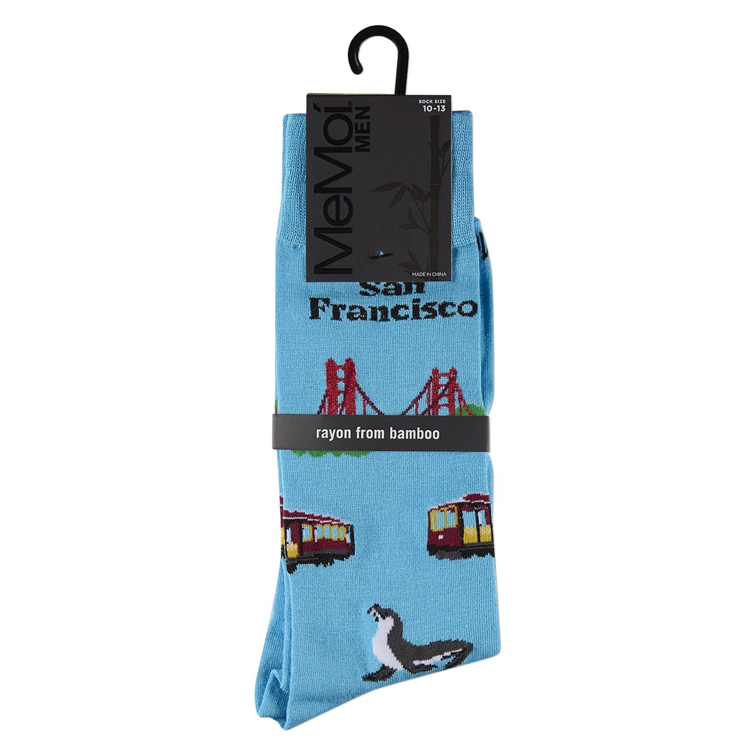 Memoi Men's San Francisco Rayon From Bamboo Crew Socks