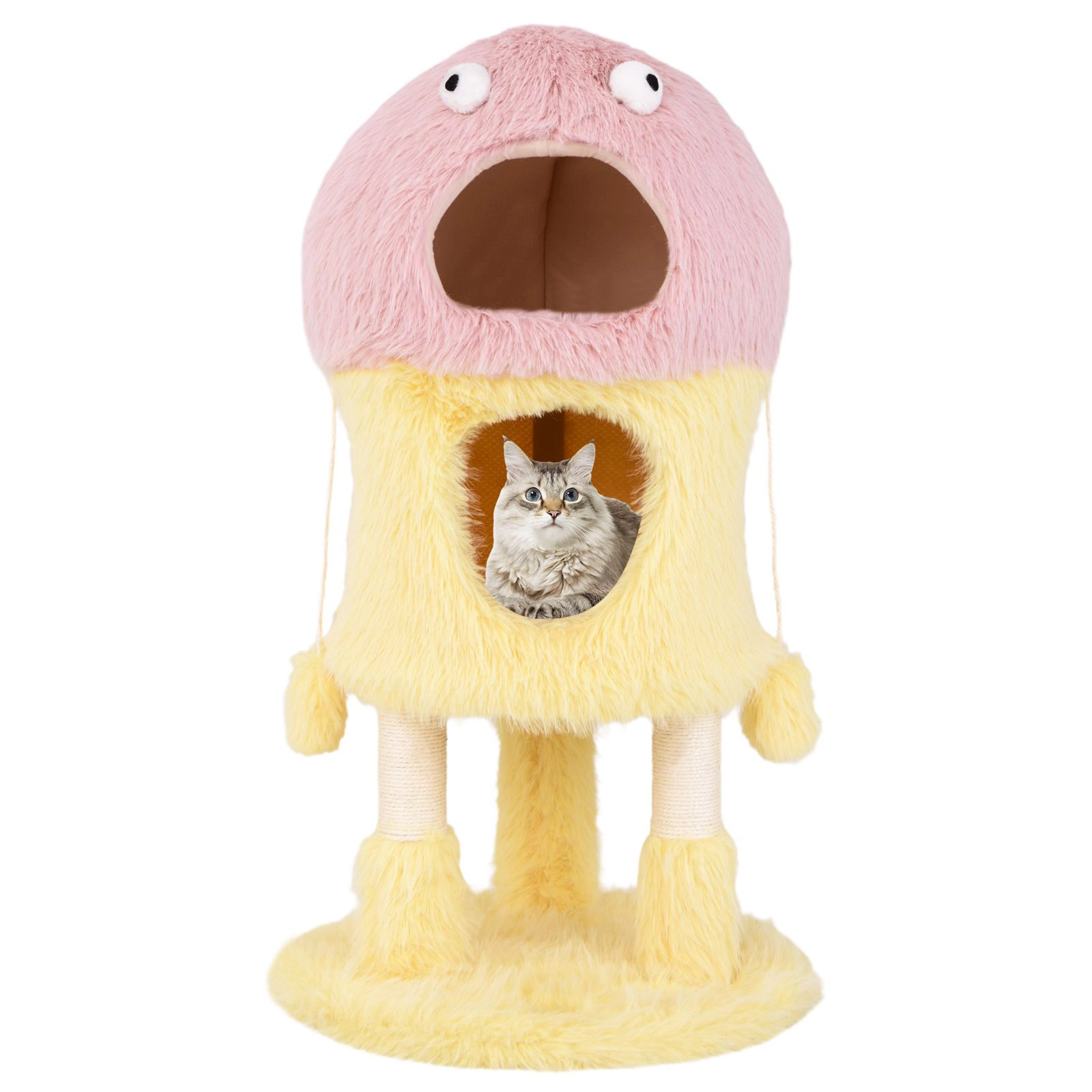 SlickBlue 3-Level Monster Cat Tree with 2 Condos & Scratching Posts