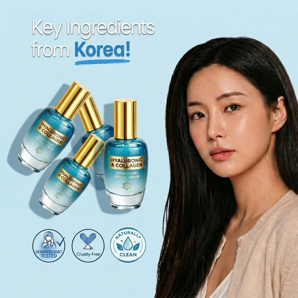 Lovery Hyaluronic Acid & Collagen Wrinkle-Reducing Facial Serum -Korean Skincare Hydrating Treatment