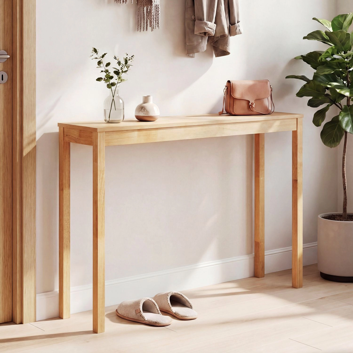 SlickBlue Modern Farmhouse Sofa Table with Solid Wood Legs