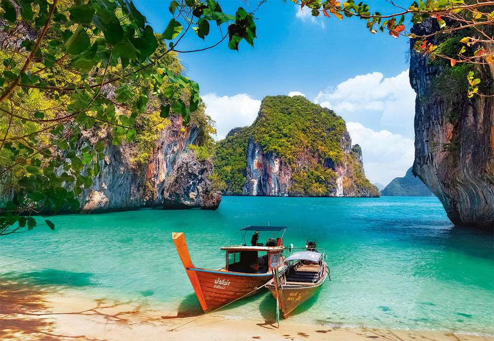 CASTORLAND 1000 Piece Jigsaw Puzzle, Ko Phi Phi Le, Thailand, Asia, Holiday puzzle, touristic place, C-104154-2