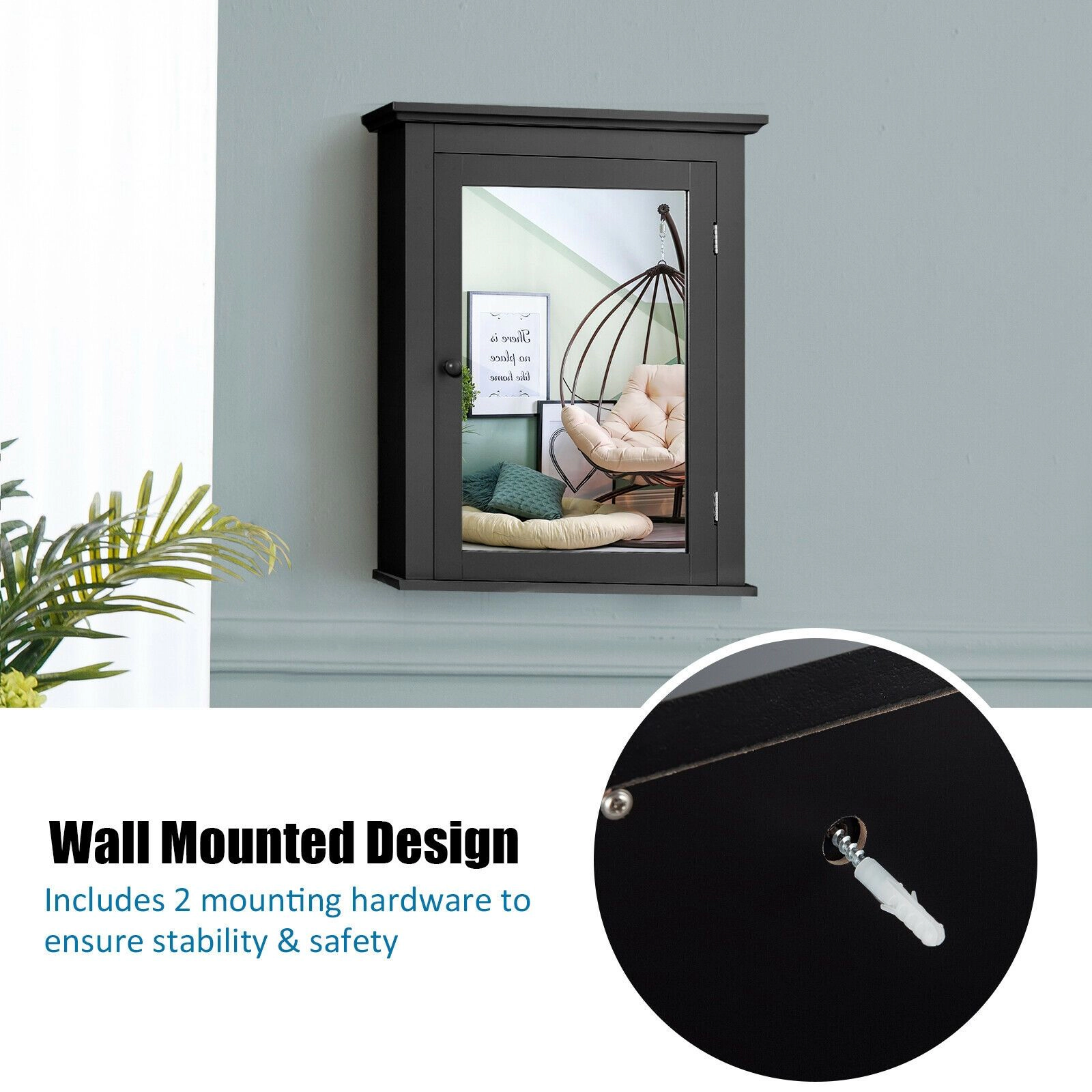 SlickBlue Space Saving Medicine Cabinet with Mirror Door for Bathroom Organization