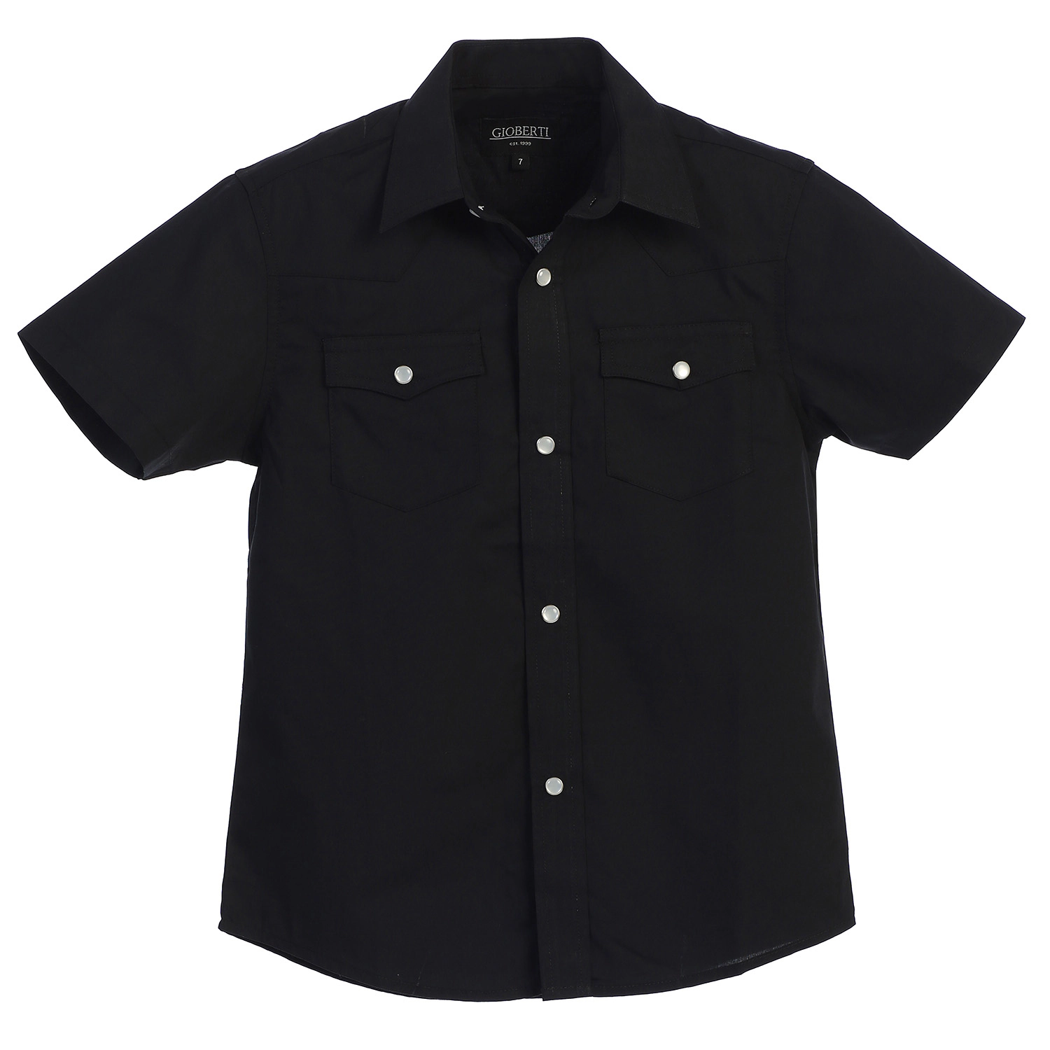 Gioberti Boy's Solid Short Sleeve Western Shirt