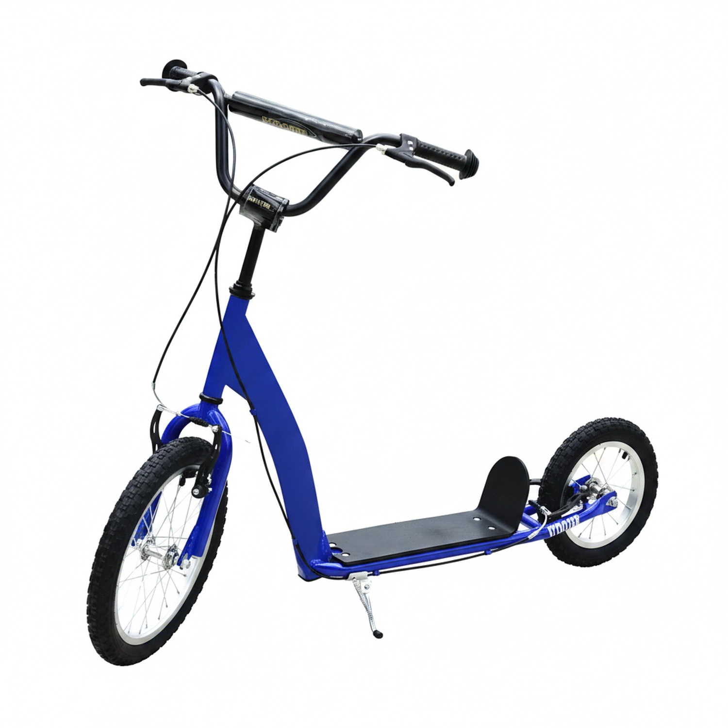 HONGGE Youth Scooter Kick for Kids 5+ with Adjustable Handlebar Front and Rear Dual Brakes Inflatable Wheels