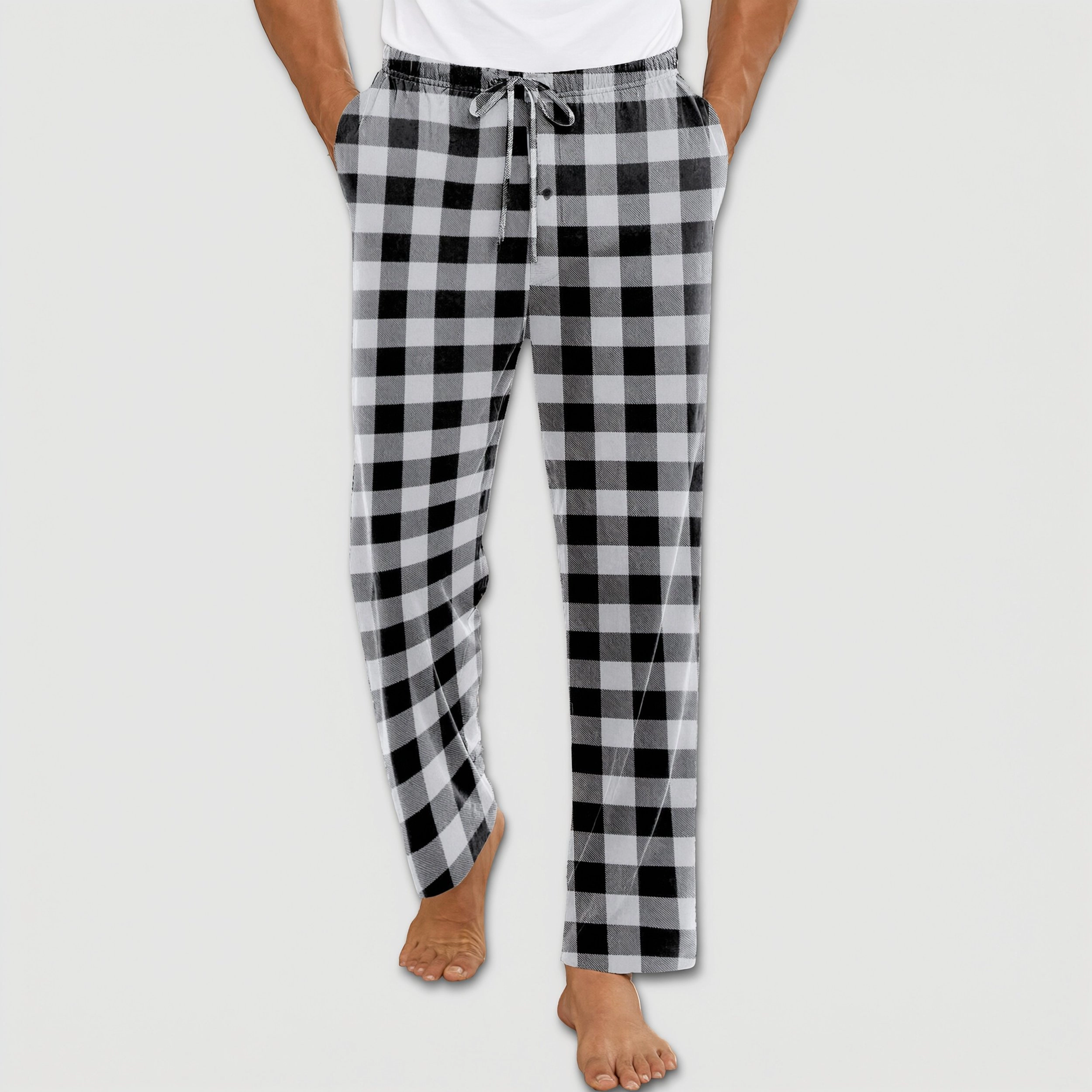 Ekouaer Men's Soft Knit Drawstring Lounge Sleep Pants with Pockets