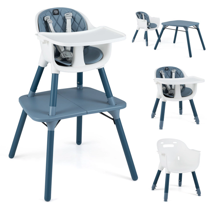 Hivvago 4-in-1 Baby Convertible Toddler Table Chair Set with PU Cushion