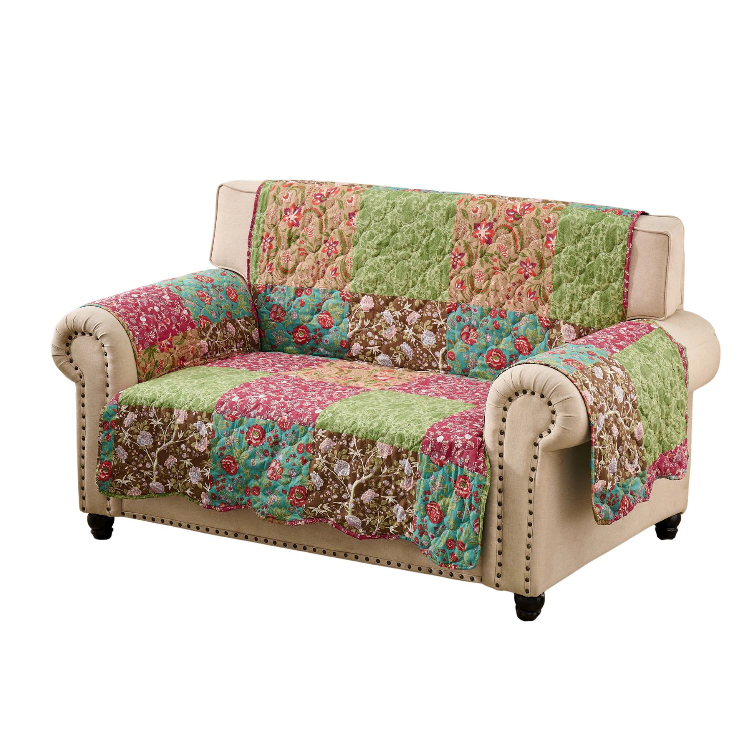 Greenland Home Fashions Danica 100% Polyester Quilted Furniture Protector Loveseat 103x76 Multi