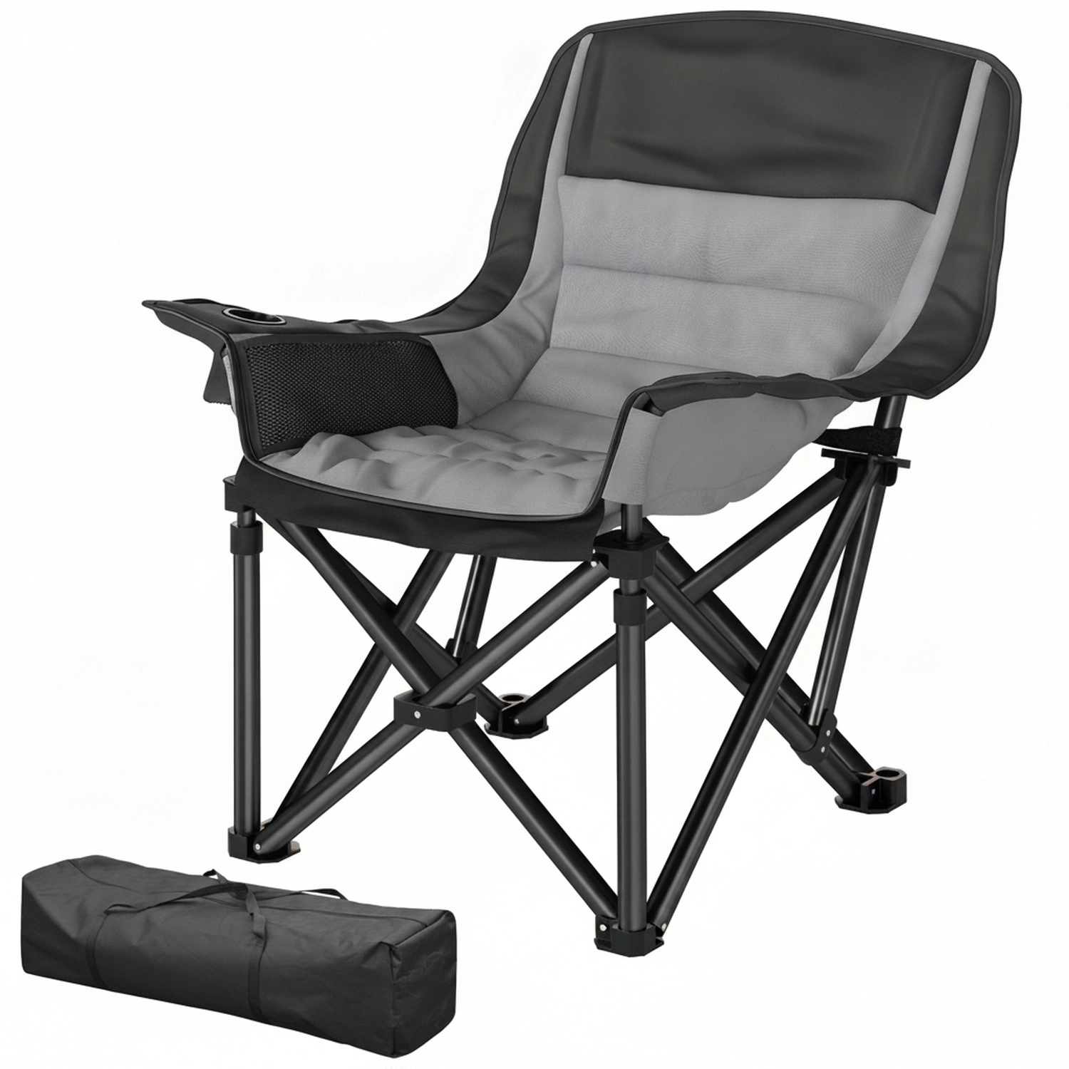 HONGGE Camping Chair for Adults Portable Folding Side Pockets Cup Holders Carry Bag and