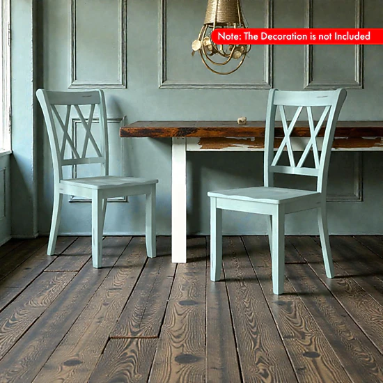 Hivvago Set of 2 Vintage-Style Wooden Kitchen Chairs with Mid-Century ...