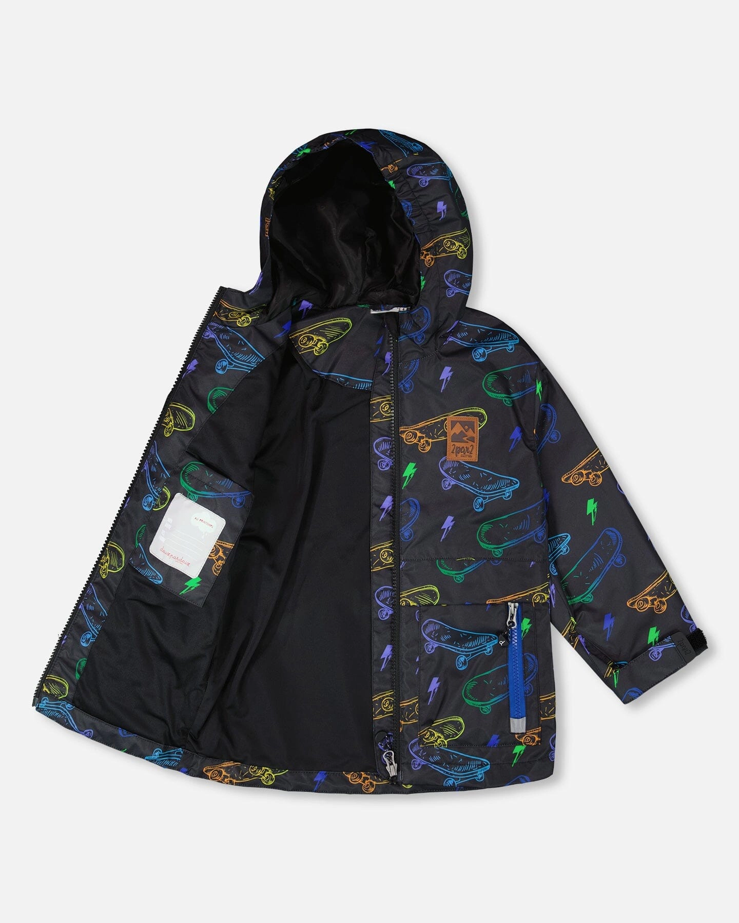 Deux par Deux Boys Mid-Season Jacket Printed Skateboards