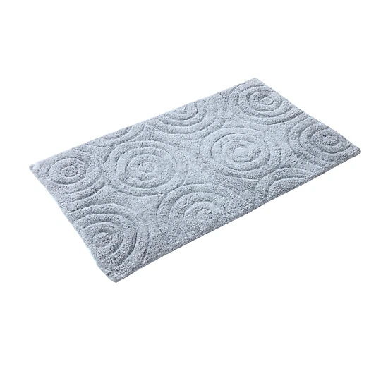 Knightsbridge Beautiful Circle Design Premium Quality Year Round Cotton With Non Skid Back Bath Rug