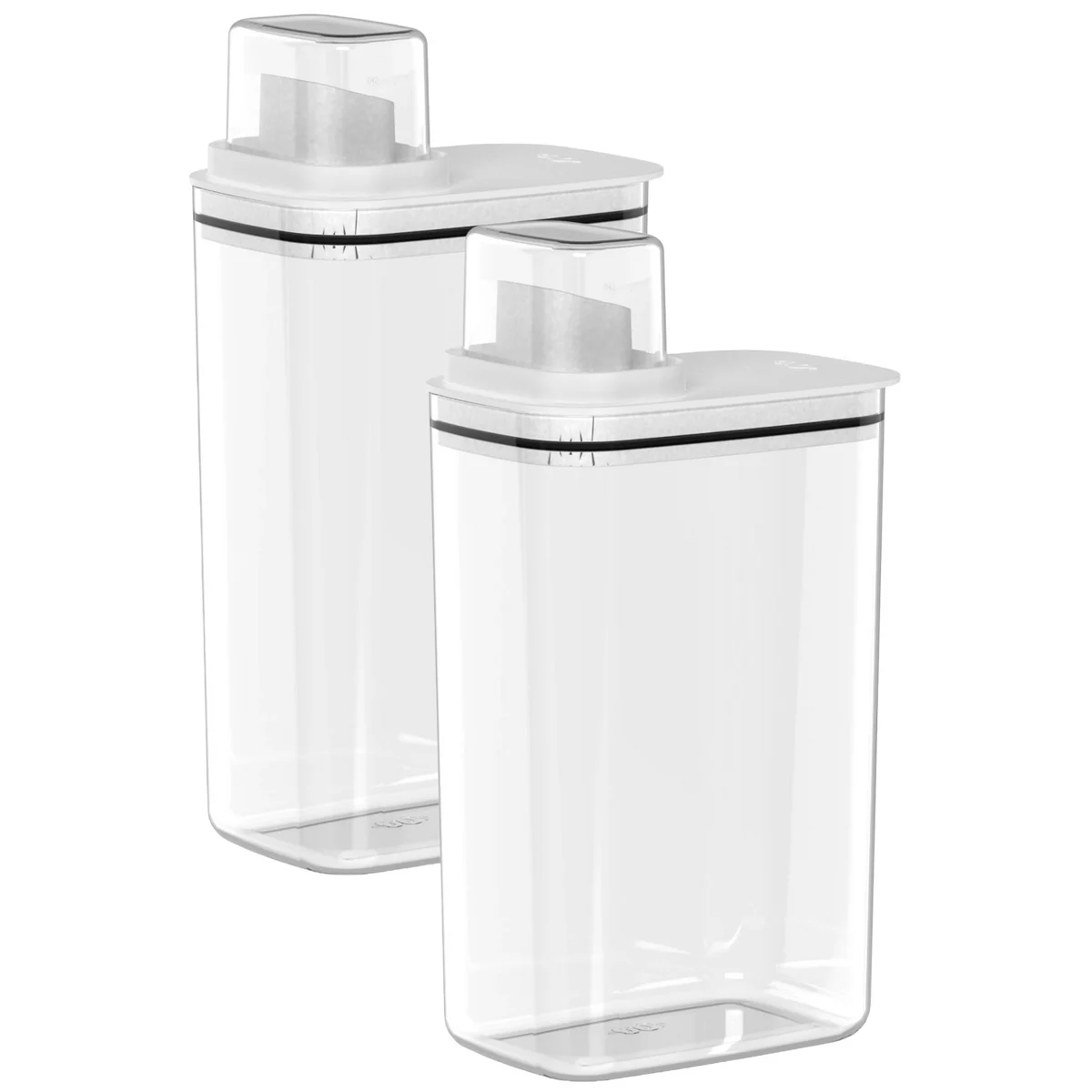 OU Laundry Detergent Dispenser w/ Measuring Cap, Liquid Laundry Soap & Fabric Softener Dispenser w/ Drip Return Lid