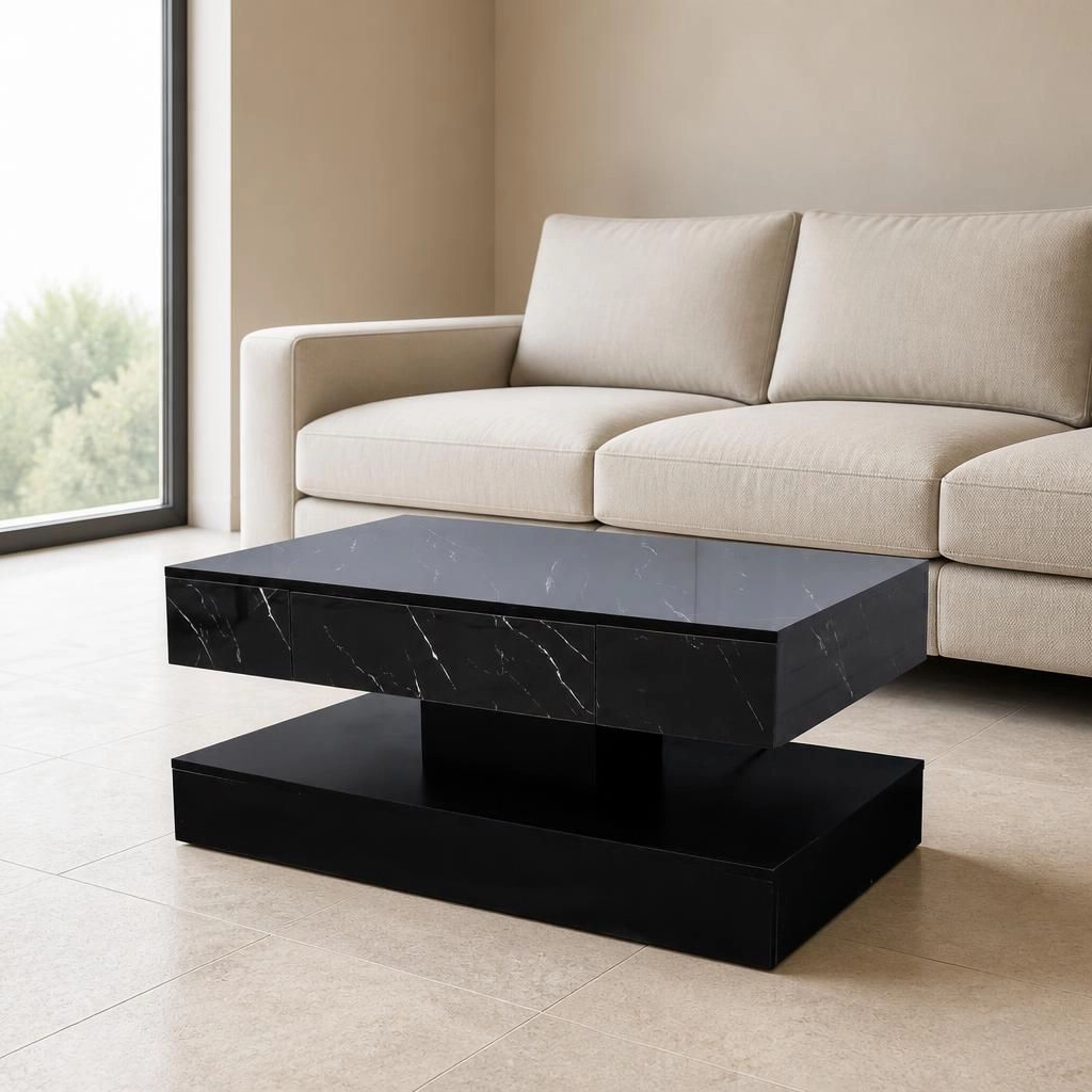 GOODSILO Modern Rectangular Low Profile Coffee Table