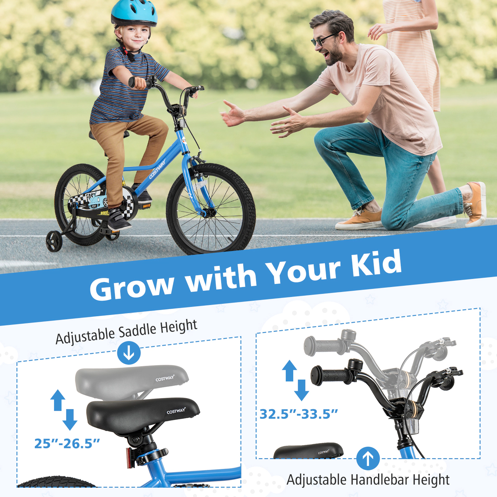 LJG 12 Inch Kids Bike with Removable Training Wheels for Aged 3-4 Years Old