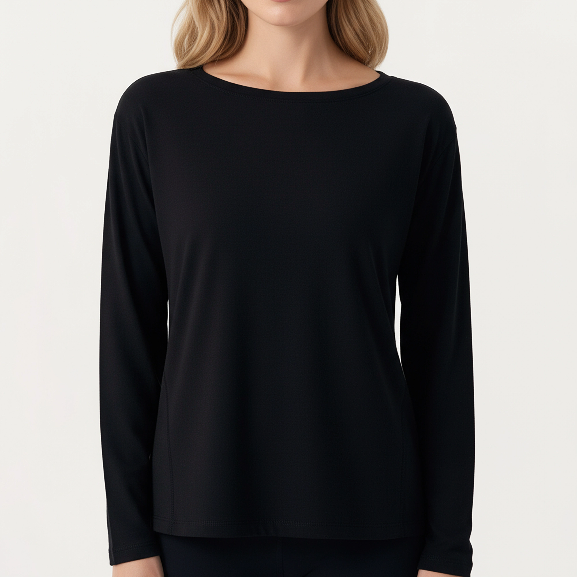 Anna-Kaci Women's Long Sleeve Pullover Top with Relaxed Fit and Boat Neckline