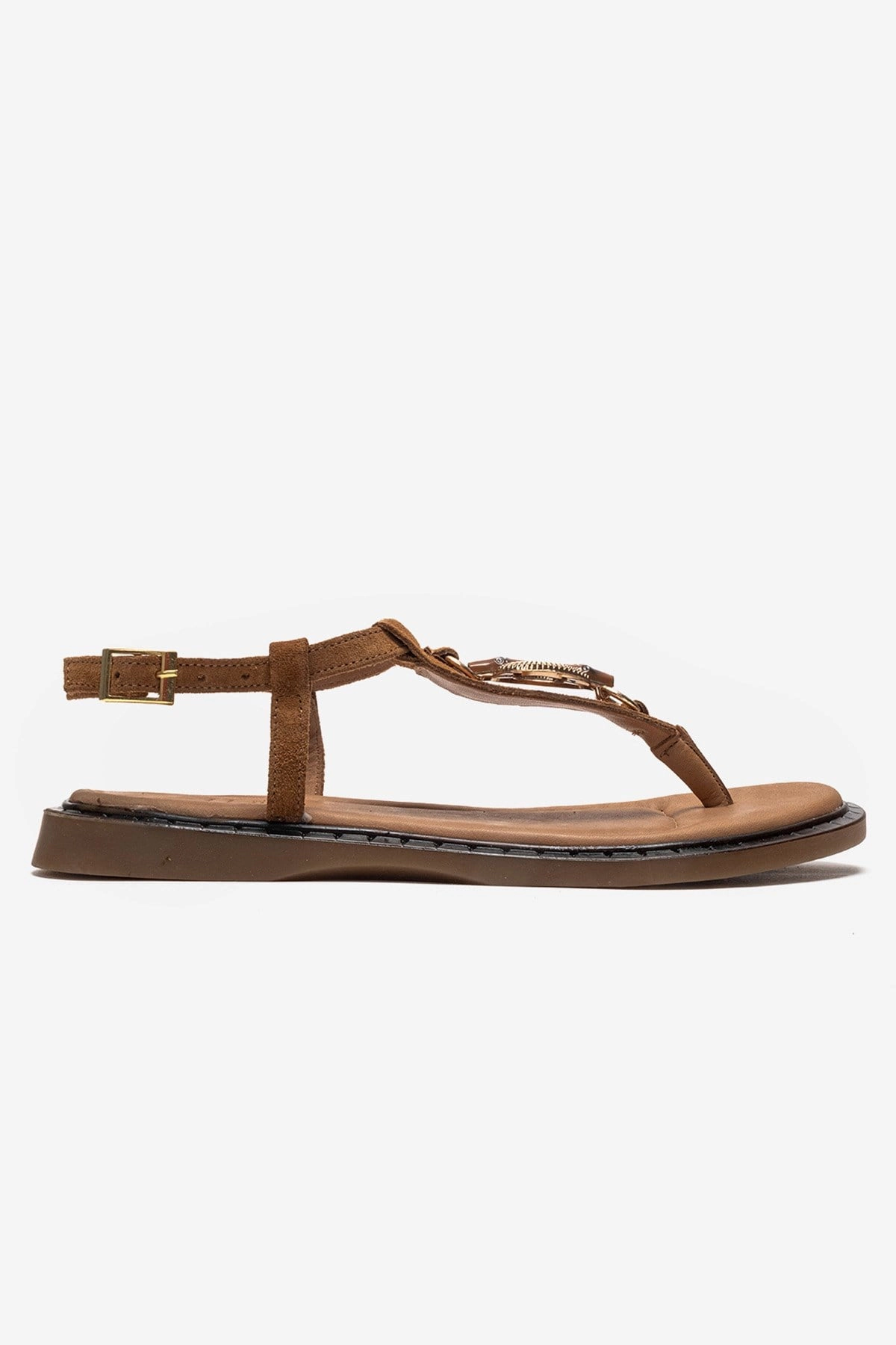 Forever & Always Womens Tiana Leather Buckled Sandals