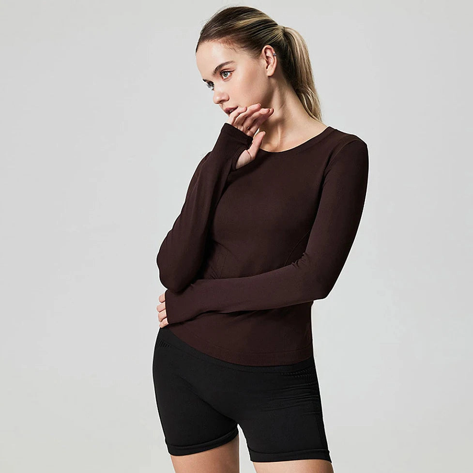 Sol Living Womens Long Sleeve Workout Tops for Women Yoga Sports Athletic Gym