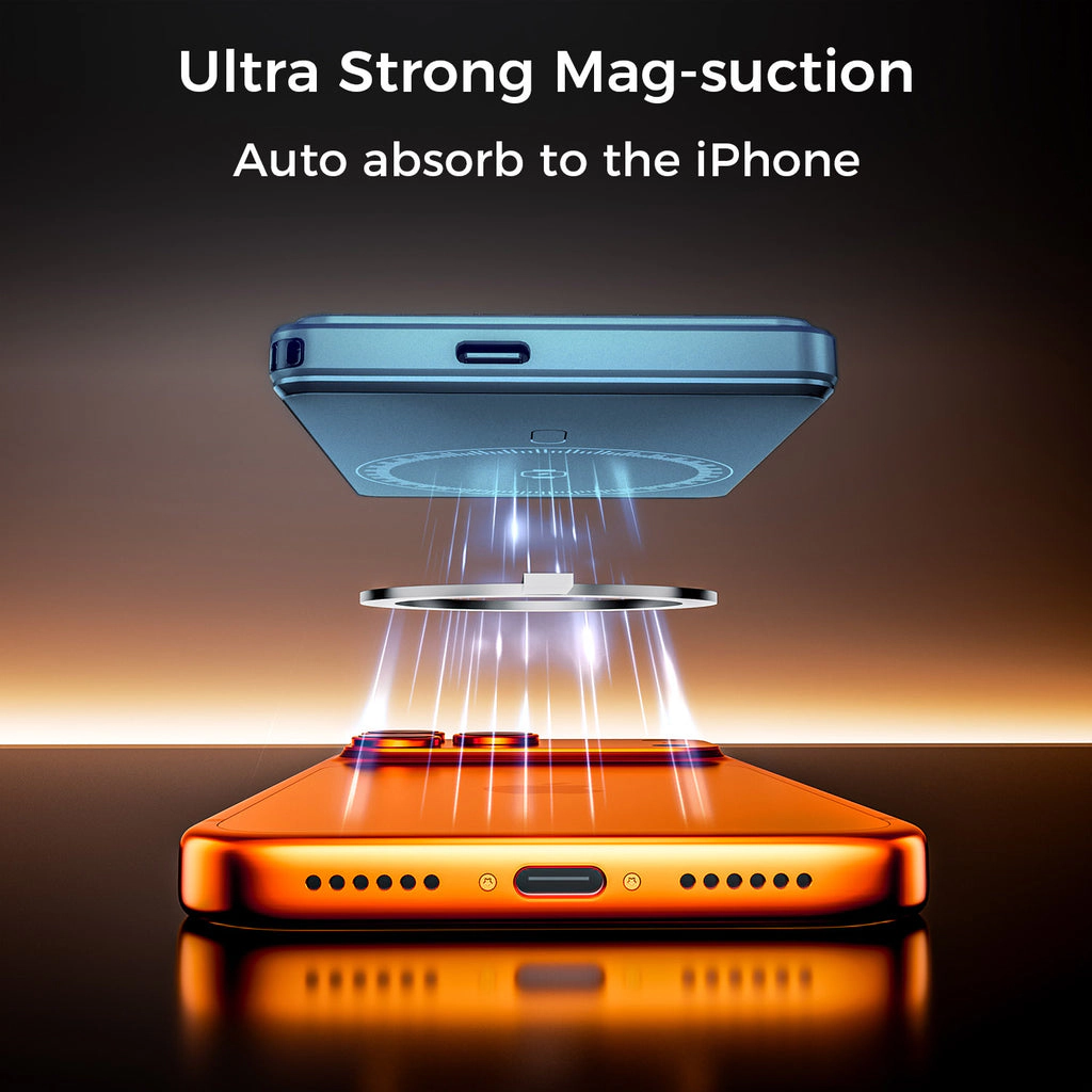 Alpha Digital 5,000mAh, Ultra-Thin, Magnetic Wireless Charging, Phone Stand - Power Bank