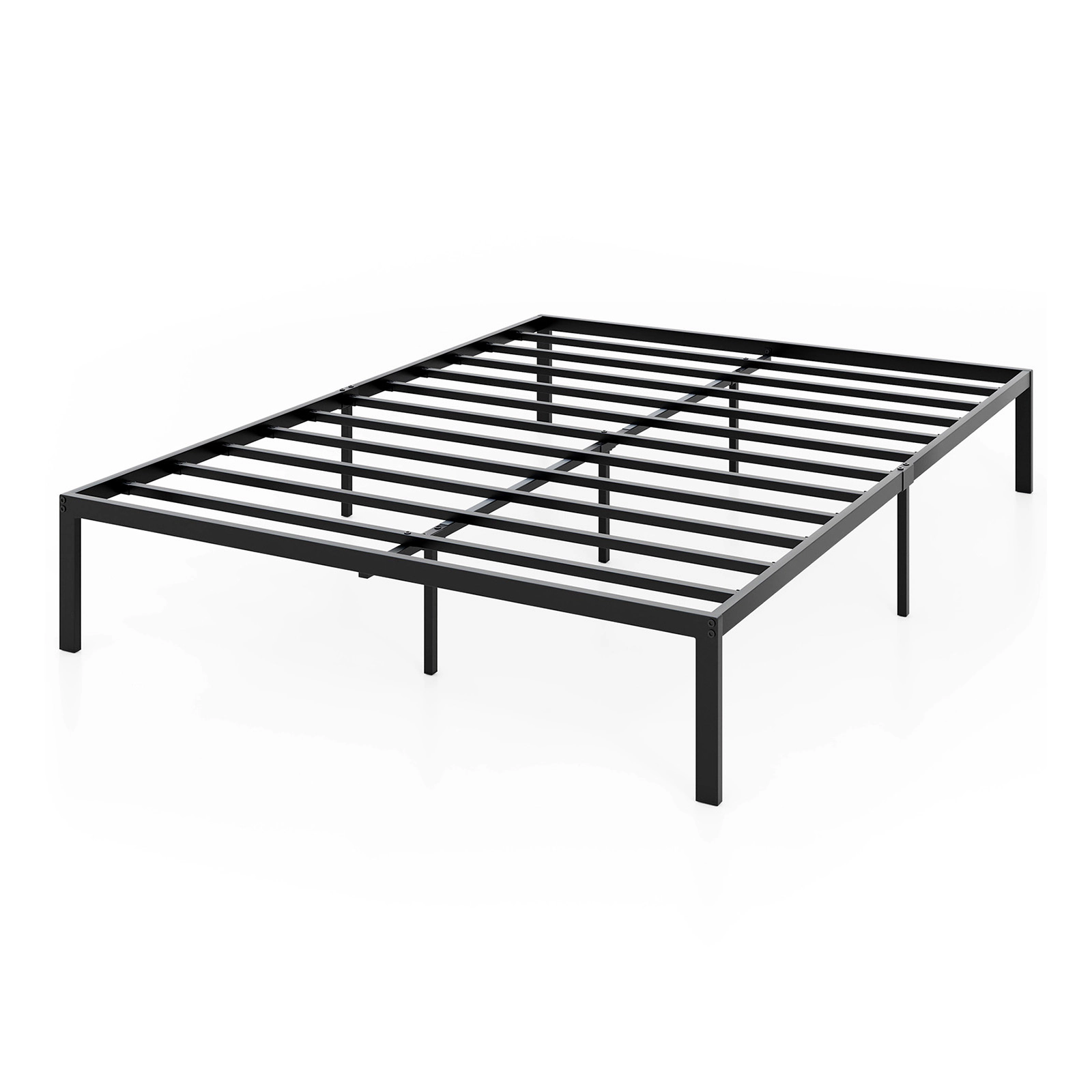 LJG Full/Queen/King Size Metal Bed Frame Heavy Duty Support Slats Mattress Foundation