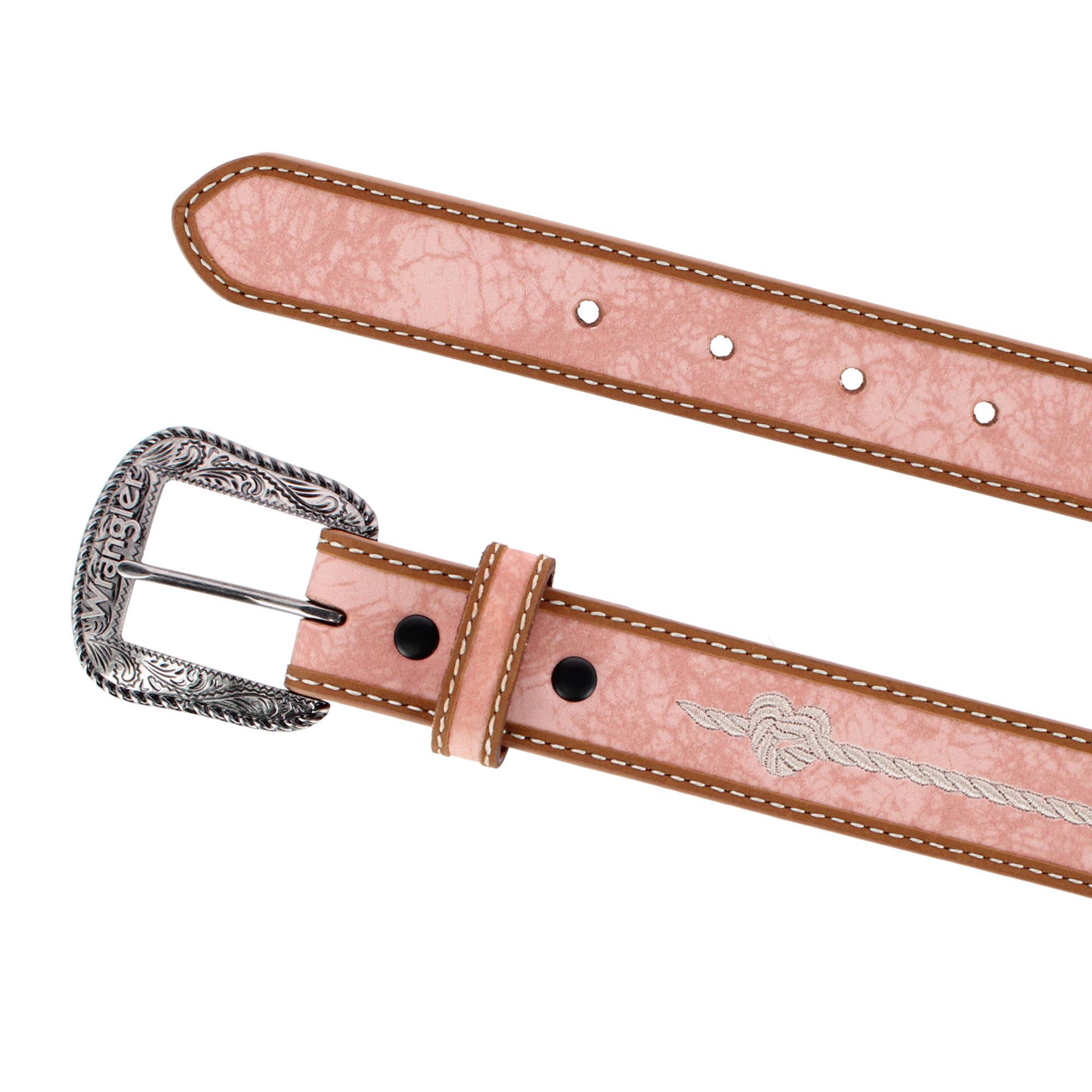 Wrangler Girl's 30mm Embroidered Rope Leather Belt