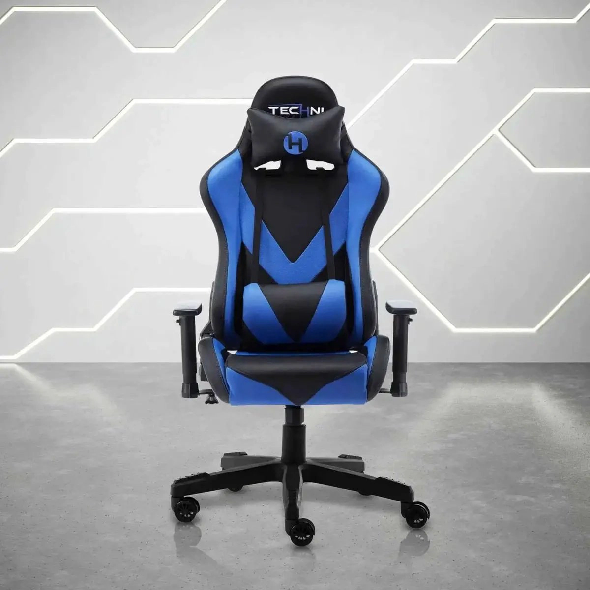 Platinum-Level Office Chairs Techni Sport TS-92 Ergonomic Gaming Chair with Reclining Lumbar Support & Headrest