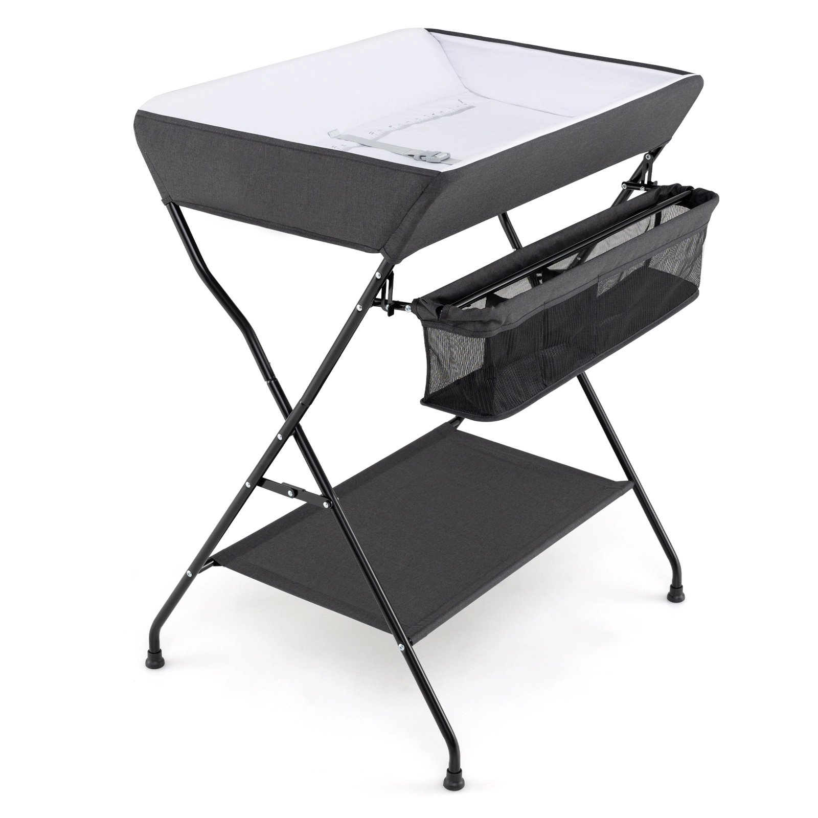 SUGIFT Folding Baby Changing Table with Storage Basket and Shelf