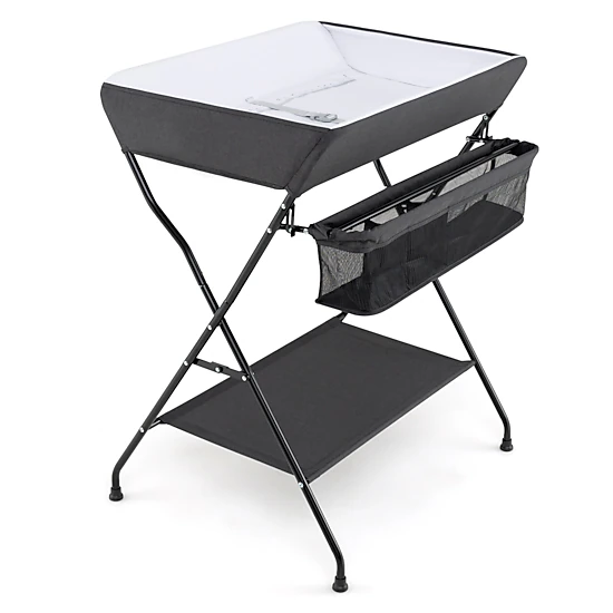 SUGIFT Folding Baby Changing Table with Storage Basket and Shelf
