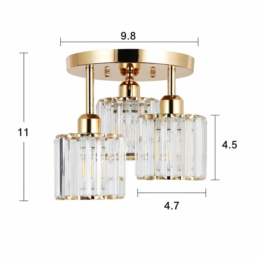 ELEMENT ACE Modern Flush Mount Crystal Ceiling Light