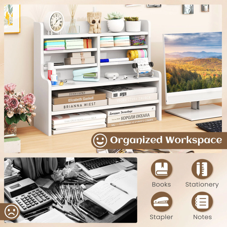 Hivvago 6-Tier Compact Storage Rack with 4 Removable Shelves for Small Spaces Home Office