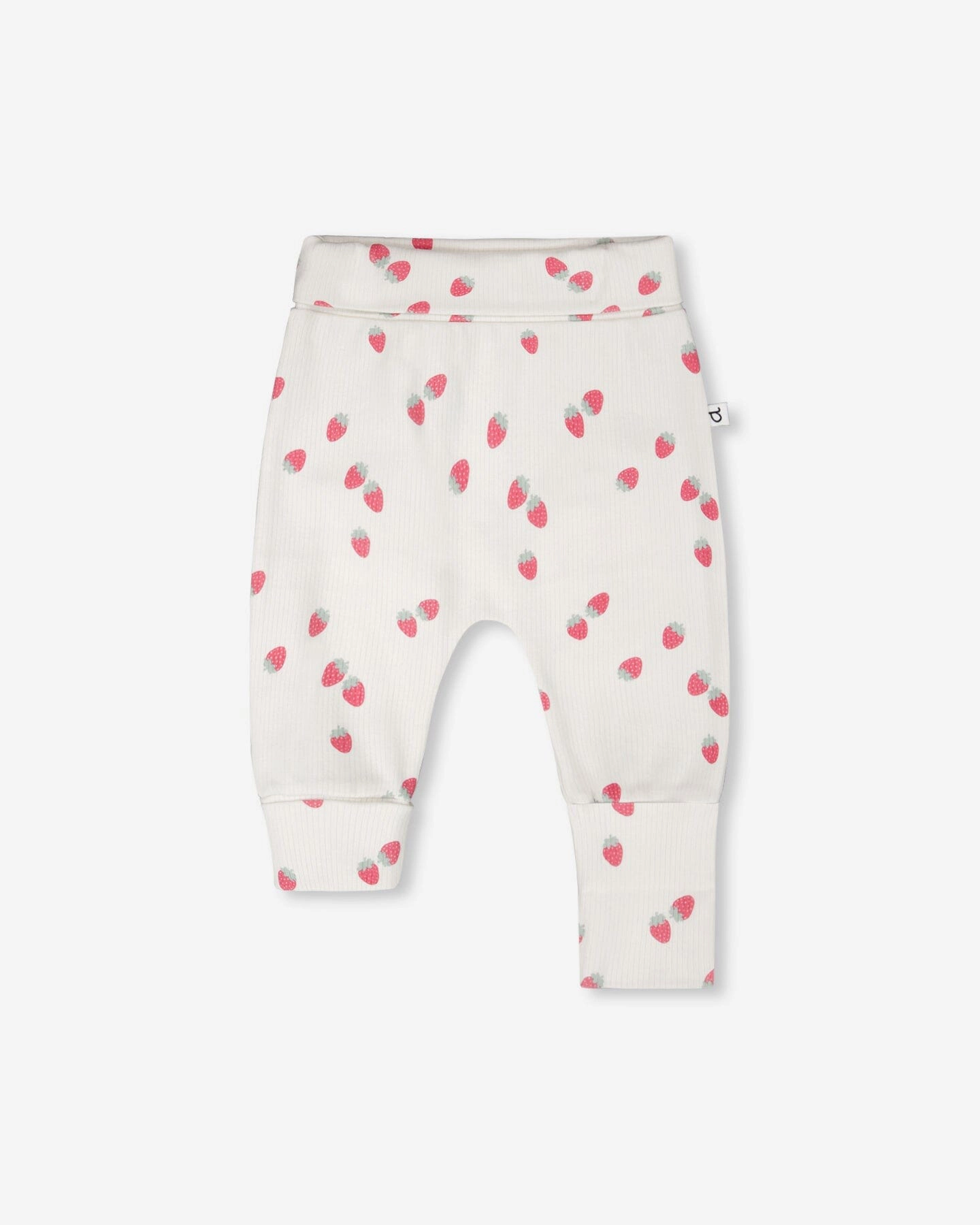 Deux par Deux Girls Cotton Jersey Evolutive Pants Printed Strawberries