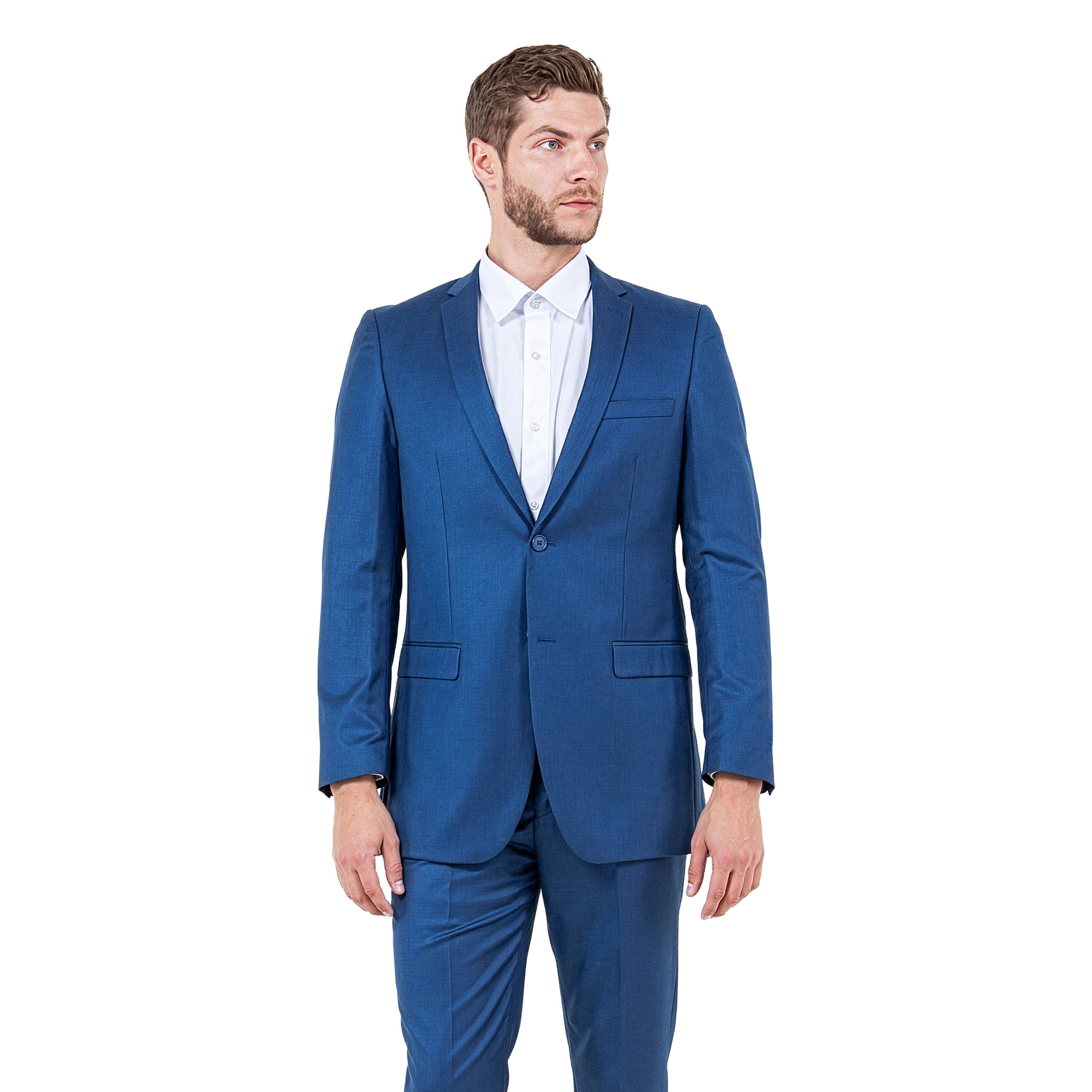 Tazzio Men’s Slim Fit 2-Pc. Sharkskin Suit Set