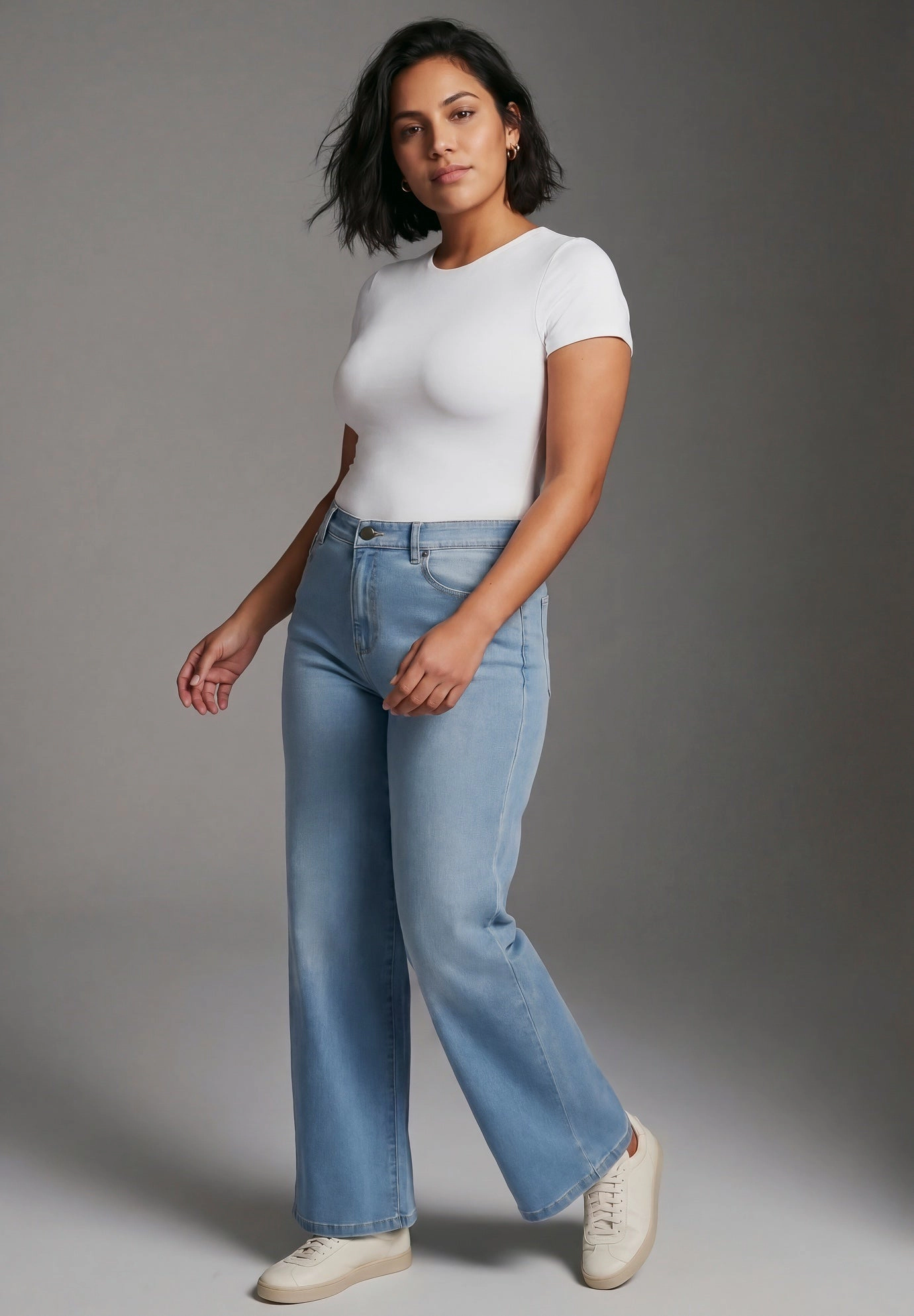 Avenue Women's Plus Butter Denim Wide Leg Jean