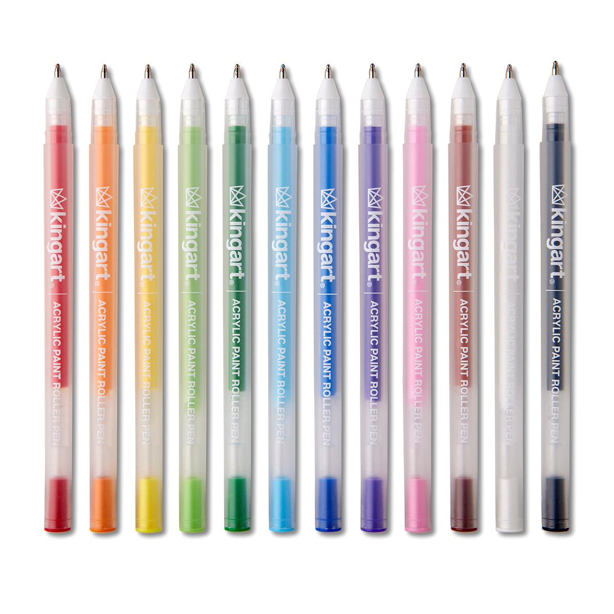 KINGART Acrylic Paint Roller Pens - 12 Classic Colors