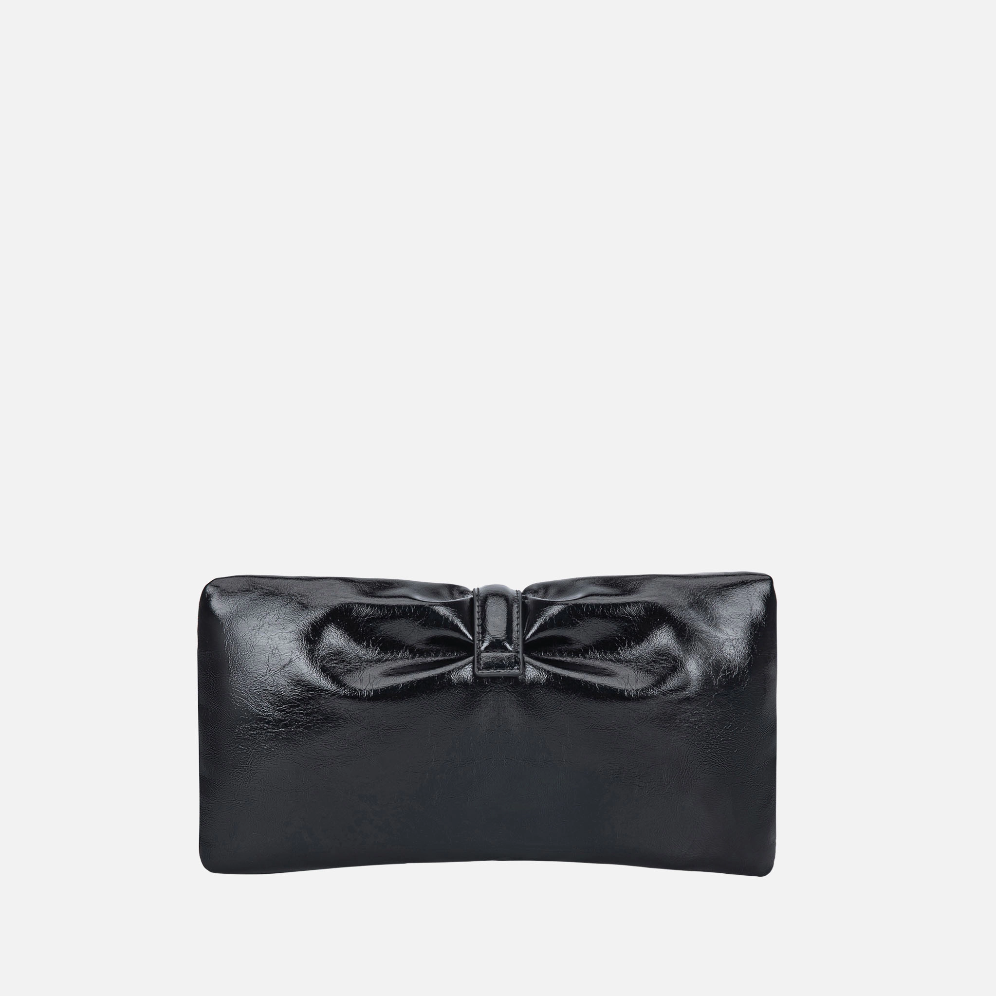 J'OMOR by Mia Koumei Vegan Leather Bow Clutch with Adjustable Strap