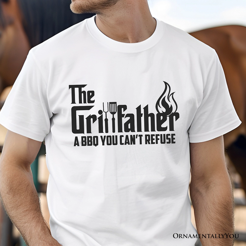 OrnamentallyYou Mens The Grillfather BBQ T-Shirt