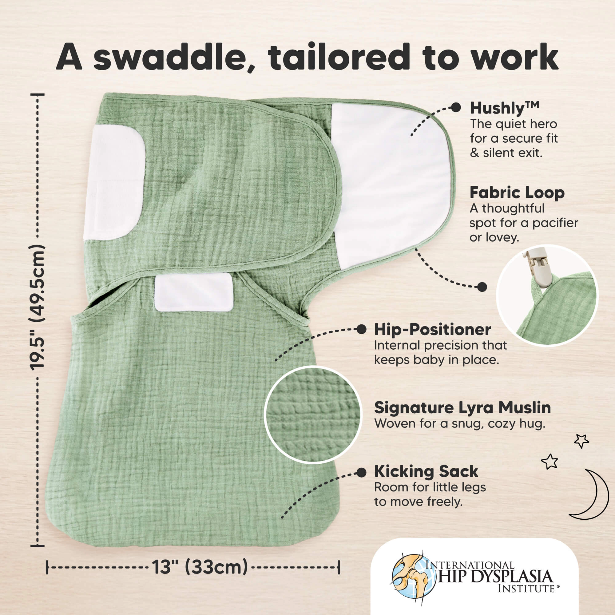 KeaBabies 3-Pack Lyra Muslin Swaddle Wraps