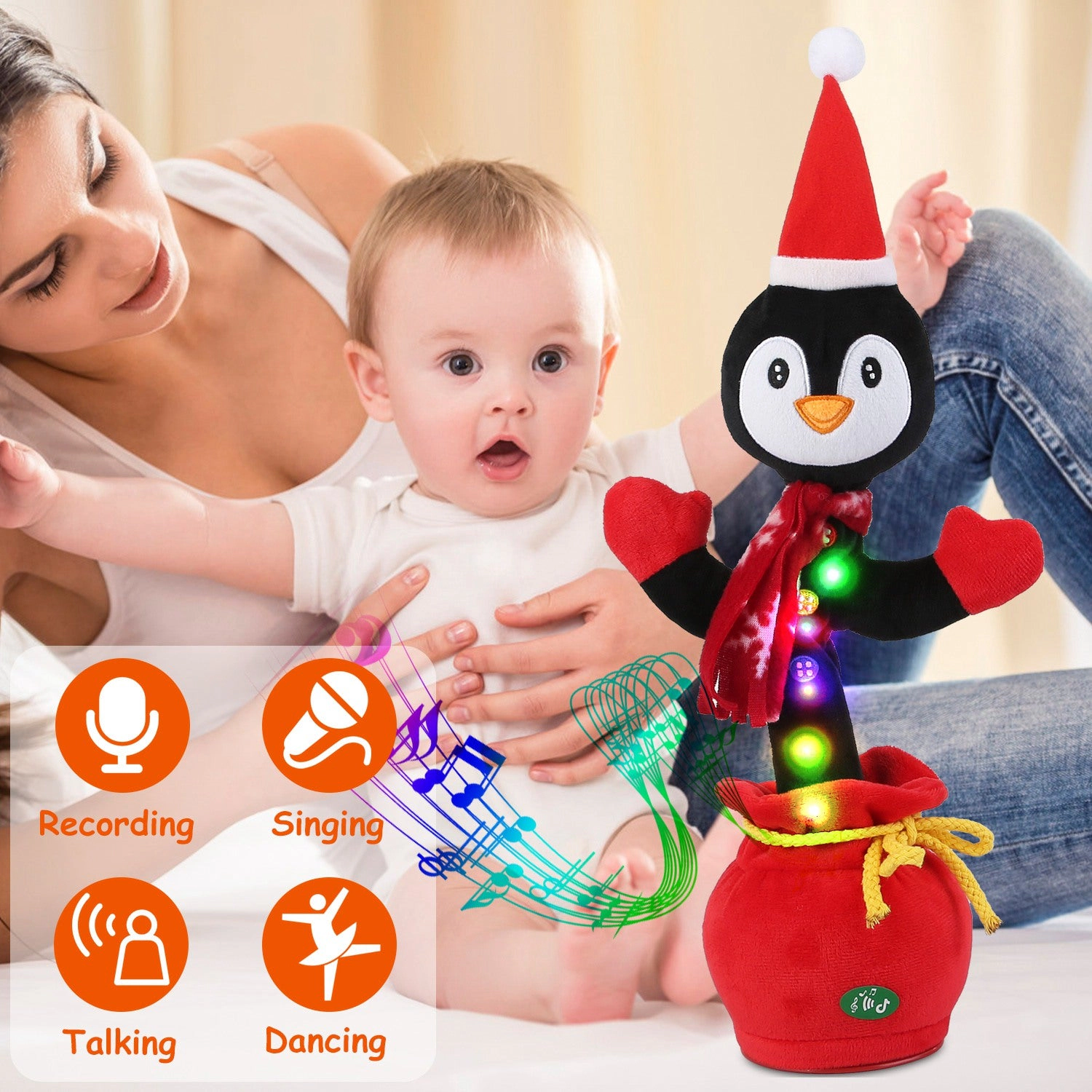 GBruno Interactive Dancing Christmas Plush Toy