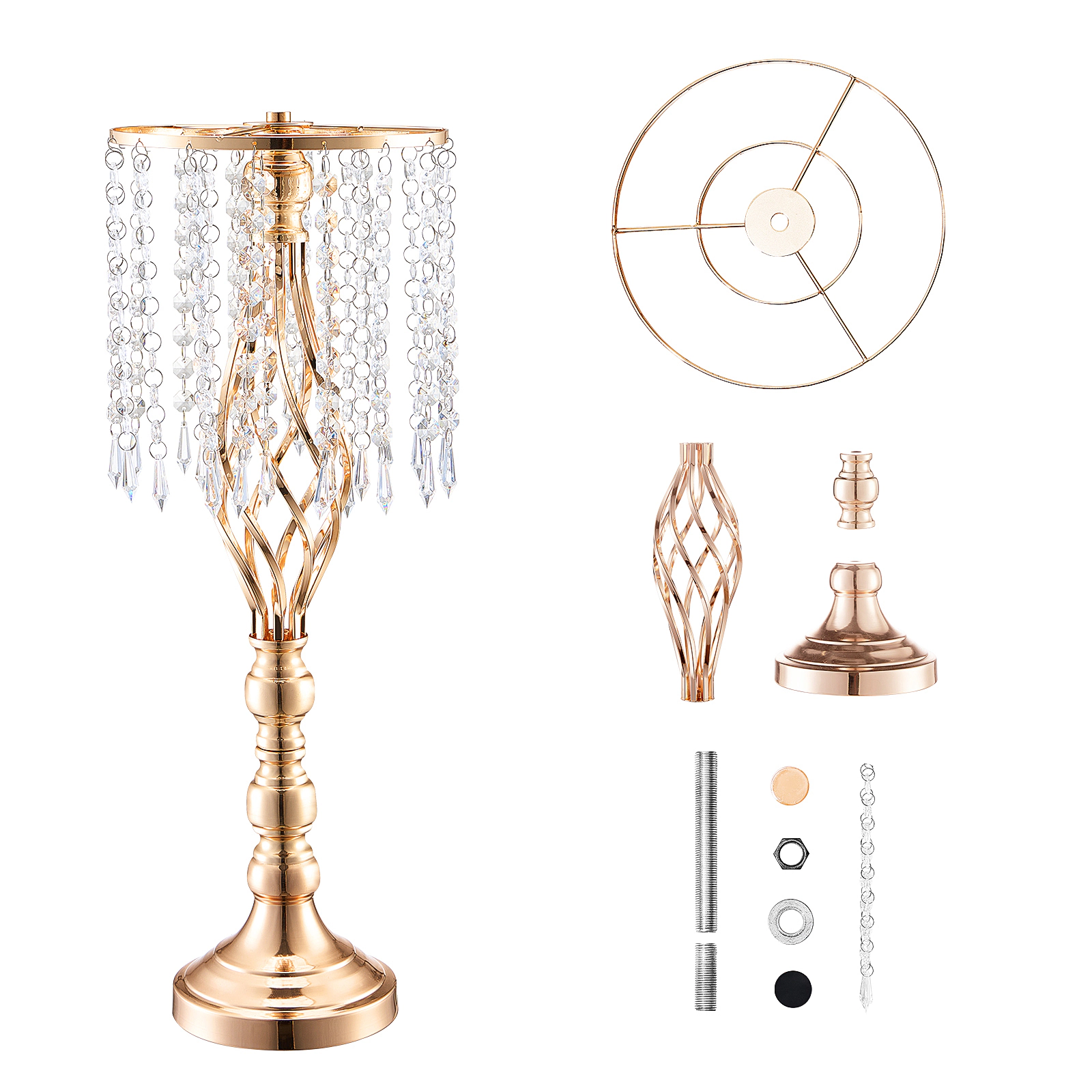 HONGGE Crystal Wedding Flower Stand Wedding Vase Flower for Wedding Party Decor