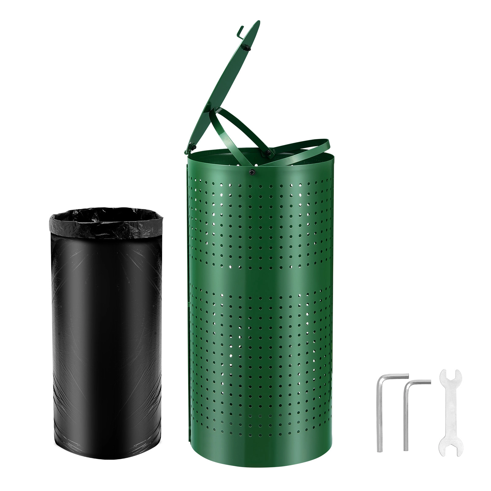 HONGGE Dog Waste Station with Commercial Poop Bin, 11.5 Gallons, 50 Can Liners