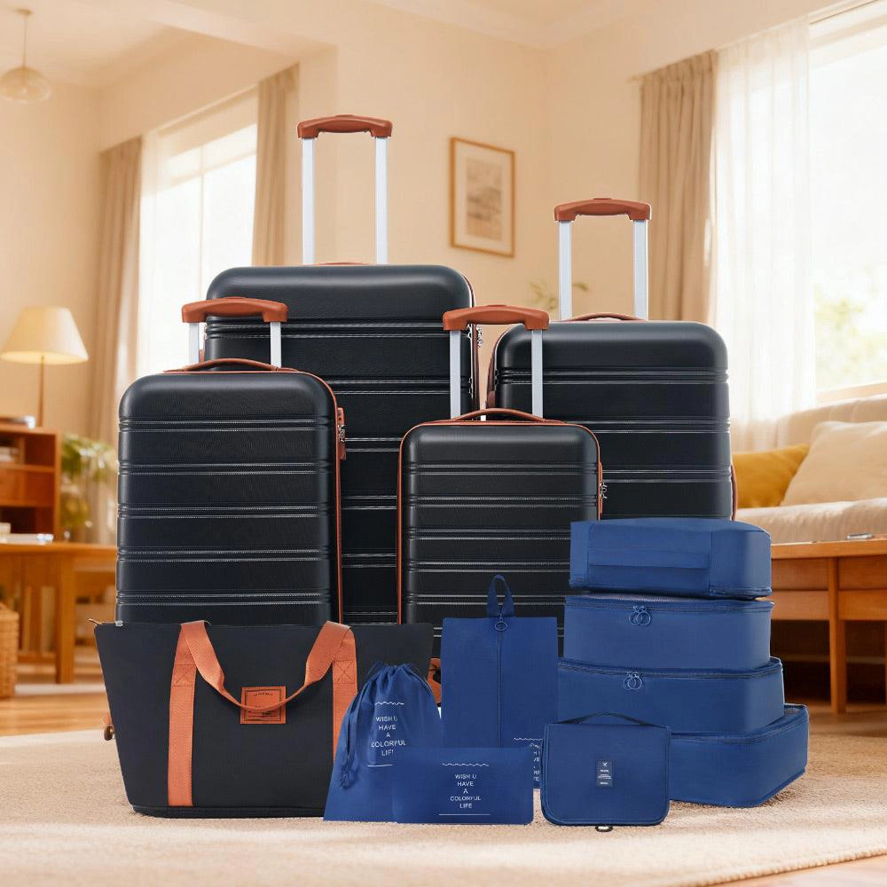 Hivvago Hardshell Luggage Sets 4 pcs + Bag Spinner Suitcase with TSA Lock Lightweight-16'+20'+24'+28' Luggages