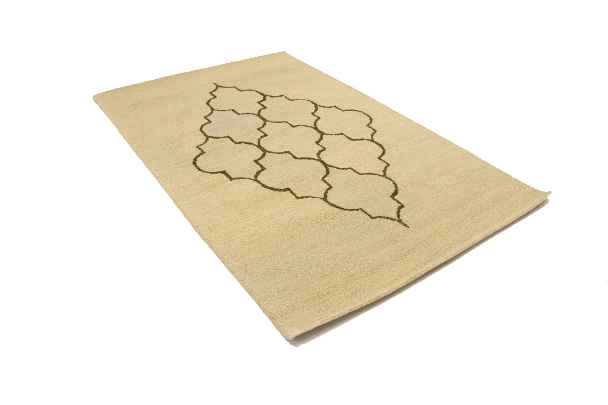 Magic Rugs 5'0 X 8'0 Cream & Brown Modern Hand-Tufted Wool Rug
