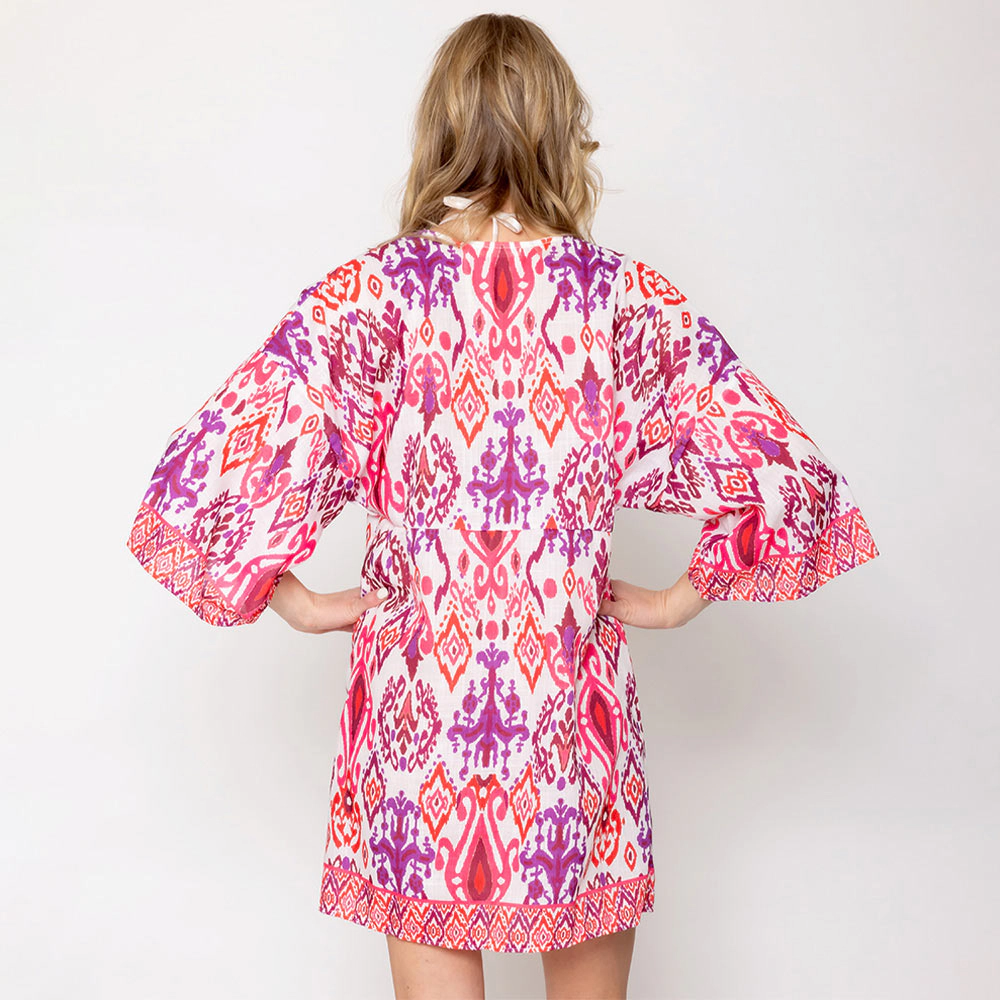 TRUEDAMES Women Ikat Print Cover Up Poncho